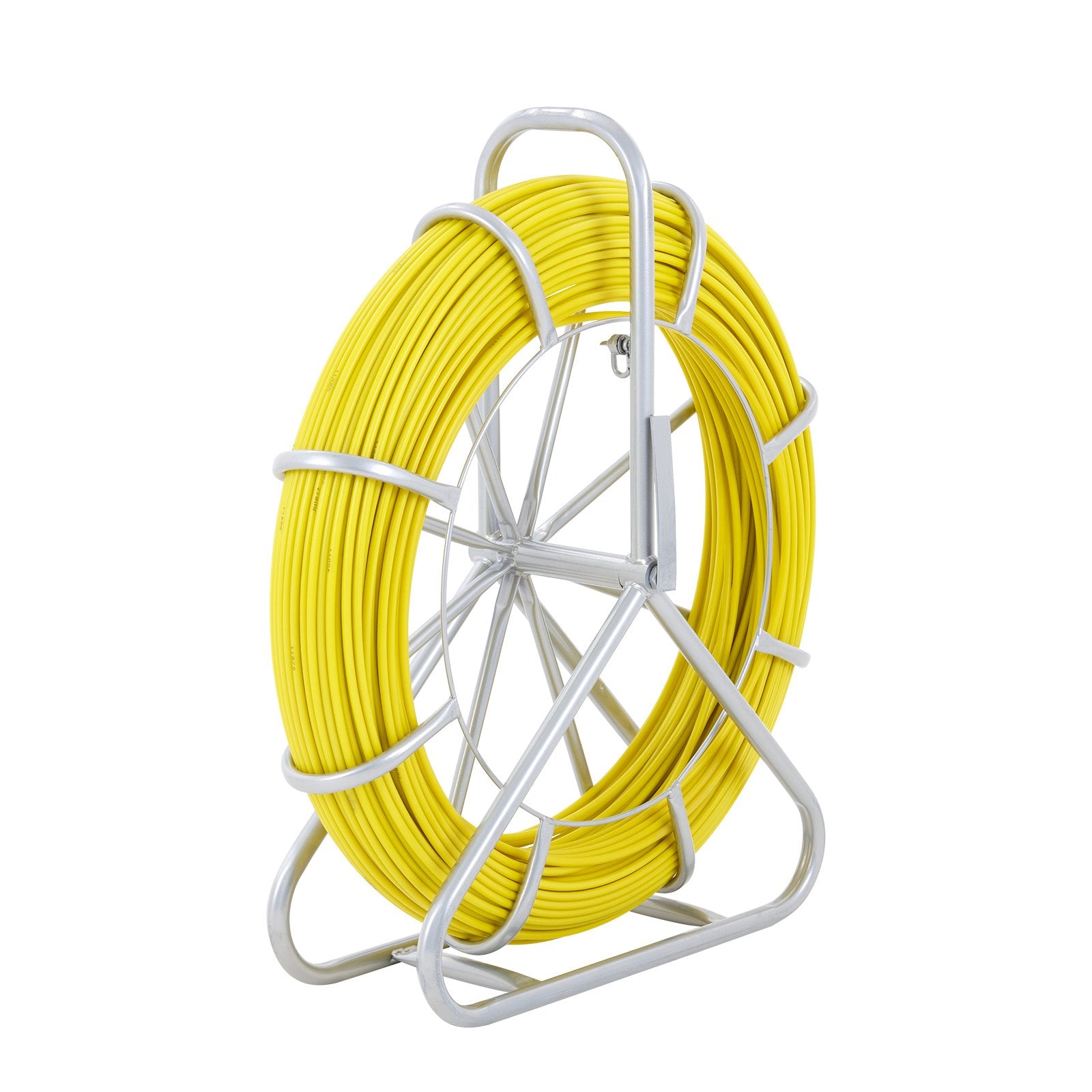 Fish Tape Fiberglass 129.5m Wire Puller Steel Reel 3 Pulling Heads