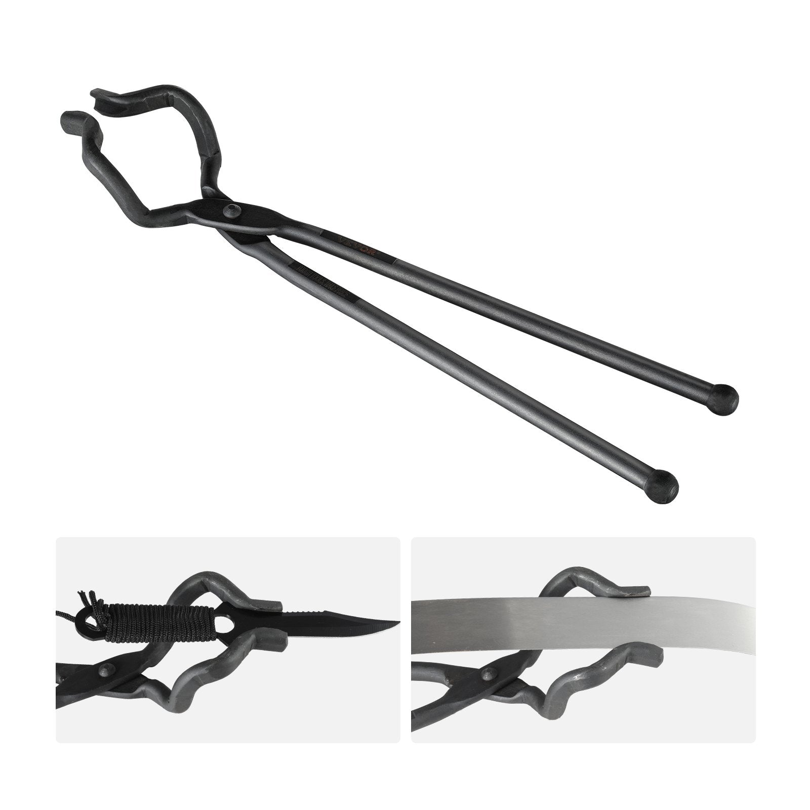 Blacksmith Tongs 463mm Z V-Bit Carbon Steel Forge Tongs with A3 Rivets