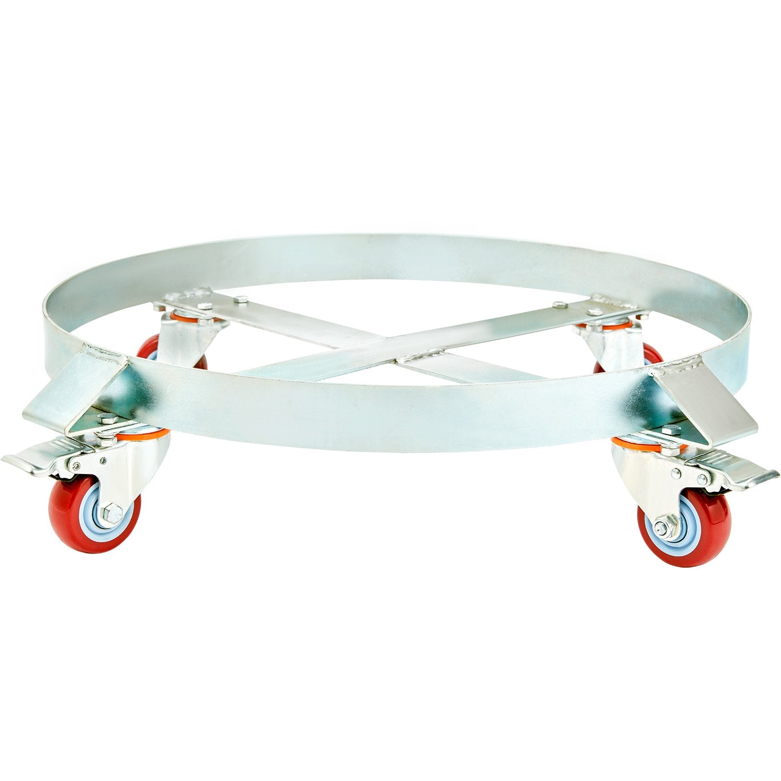 2PCS 250L Heavy Duty Drum Dolly 454 kg Load Capacity Steel Frame 4 Swivel Caster