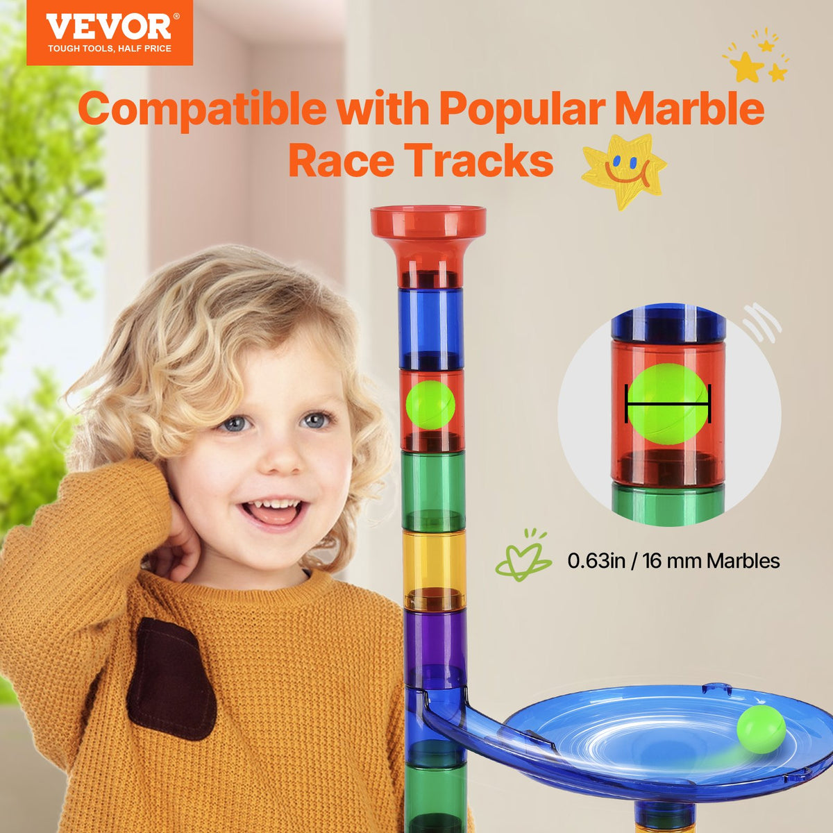 Marble Run Building Block STEM Toy Set with Glow Marbles Educational Maze Game
