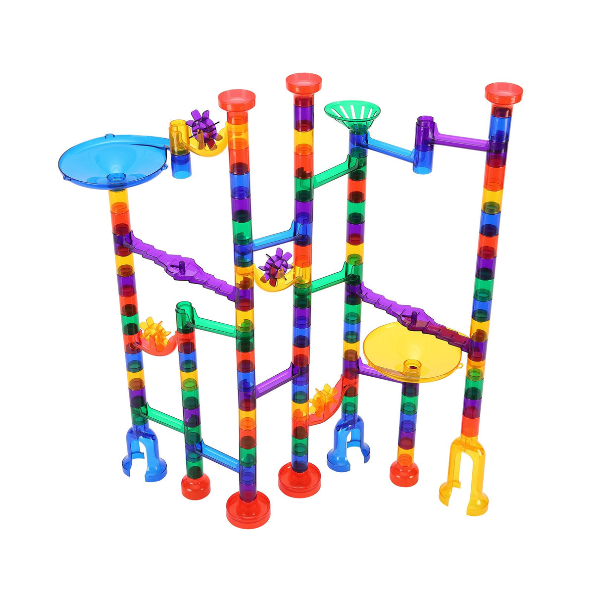 Marble Run Building Block STEM Toy Set with Glow Marbles Educational Maze Game