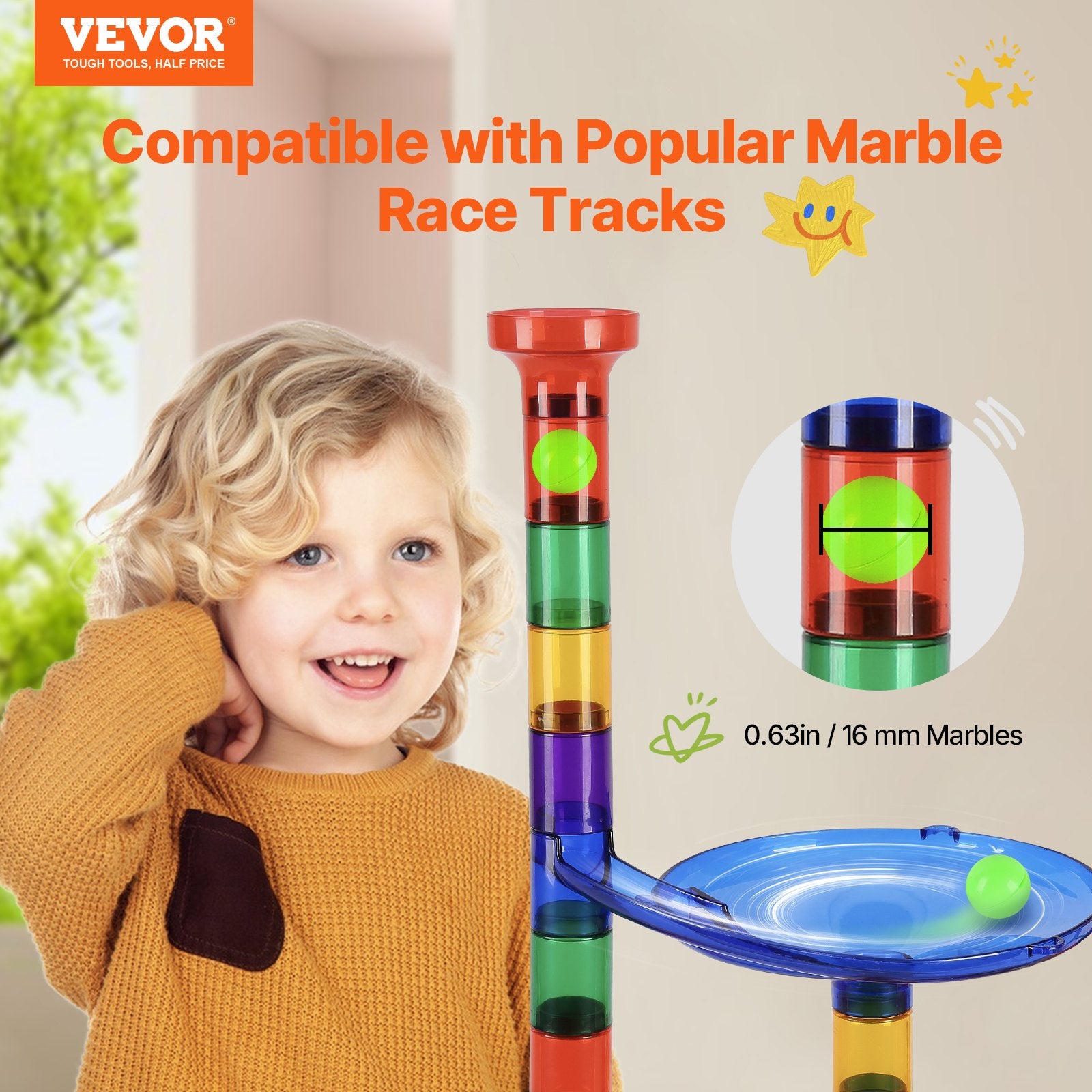 Marble Run Building Block STEM Toy Set with Glow Marbles Educational Maze Game