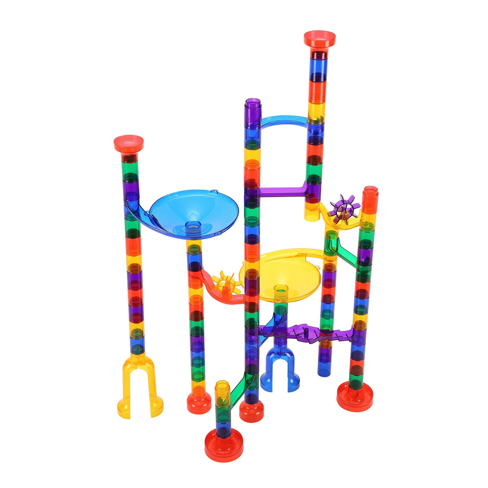 Marble Run Building Block STEM Toy Set with Glow Marbles Educational Maze Game
