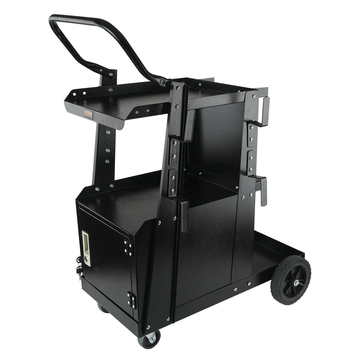 Welding Cart 2-Tier Heavy-Duty Lockable Cabinet 265LBS Capacity Swivel Wheels