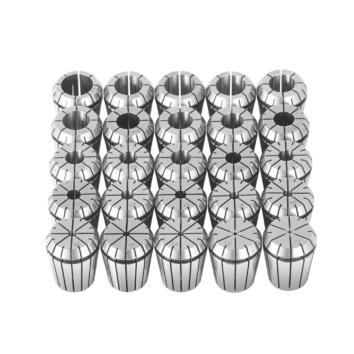 25Pcs ER32 Collet Set 1/16 to 13/16 Precision 0.0006 TIR Chuck
