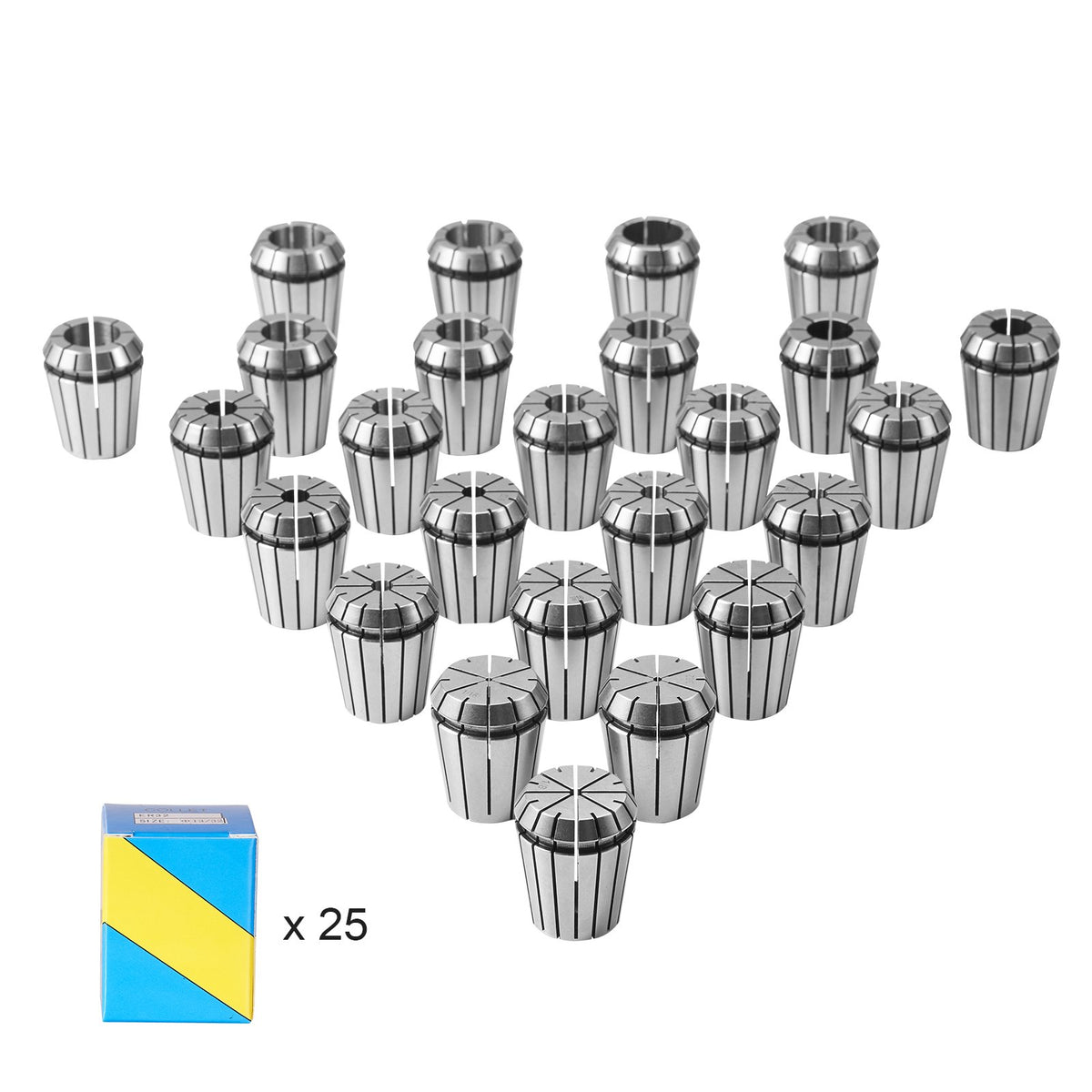 25Pcs ER32 Collet Set 1/16 to 13/16 Precision 0.0006 TIR Chuck