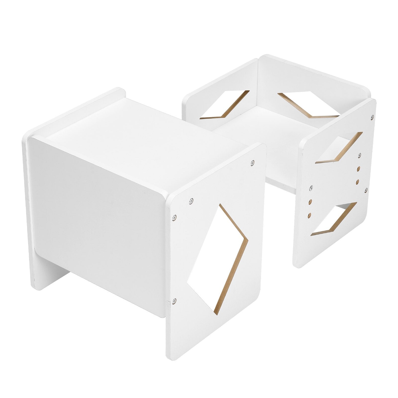 Montessori Weaning Table Chair Set Wooden Adjustable Height Kids 1-5 White