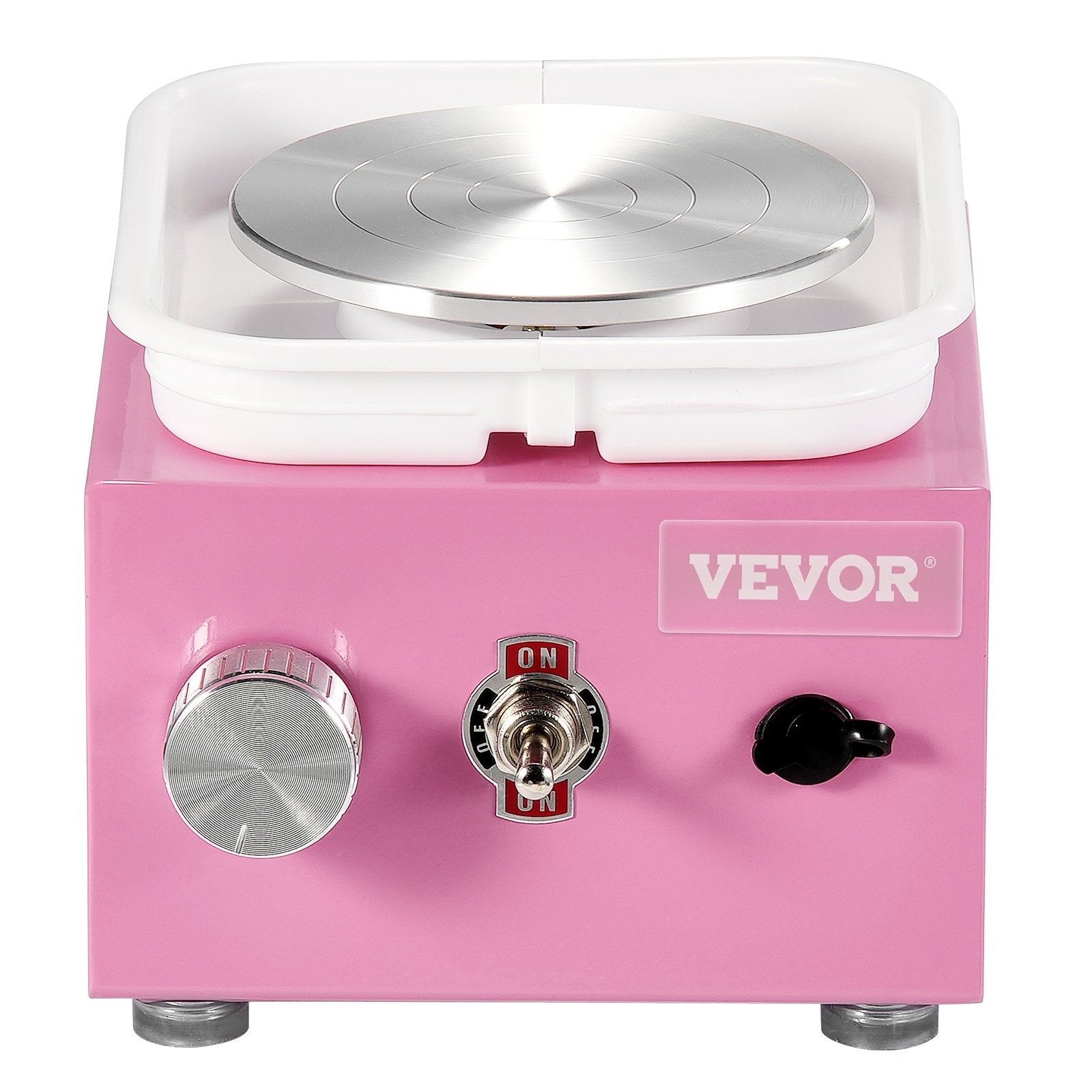 Mini Pottery Wheel 0-320RPM Adjustable, 2 Turntables with 18 Accessories, Pink