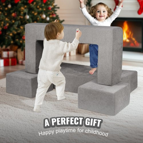 VEVOR 4Pcs Kids Couch Modular Sofa Bed Sectional Playroom Furniture