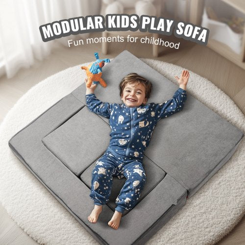 VEVOR 4Pcs Kids Couch Modular Sofa Bed Sectional Playroom Furniture