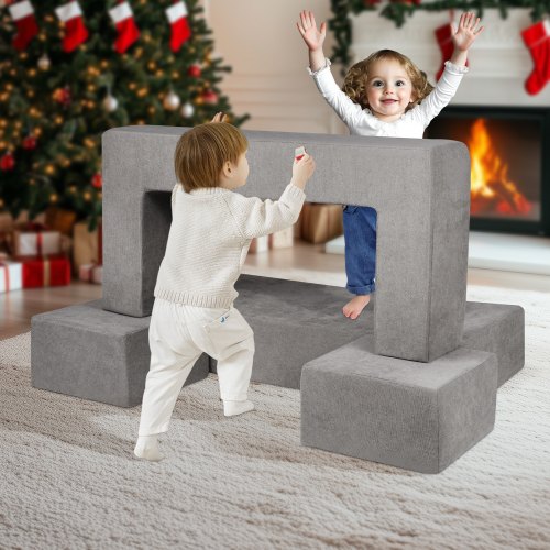 VEVOR 4Pcs Kids Couch Modular Sofa Bed Sectional Playroom Furniture