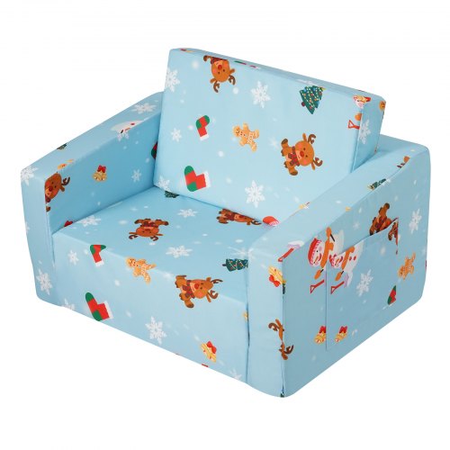 VEVOR 2 in 1 Kids Couch Toddler Chair Fold Out Sofa Bed for Girls and Boys