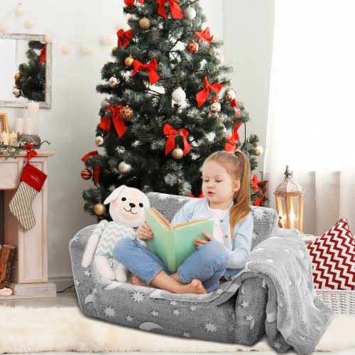VEVOR Kids Fold Out Sofa 2 in 1 Convertible Couch Chair for Bedroom and Playroom