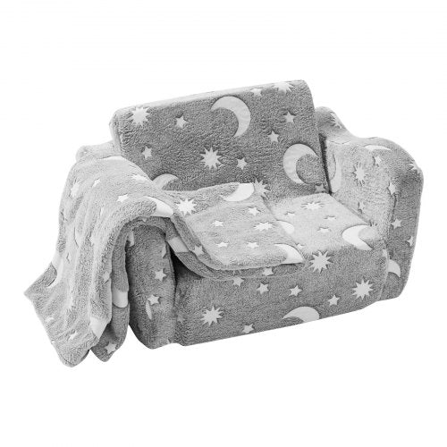 VEVOR Kids Fold Out Sofa 2 in 1 Convertible Couch Chair for Bedroom and Playroom