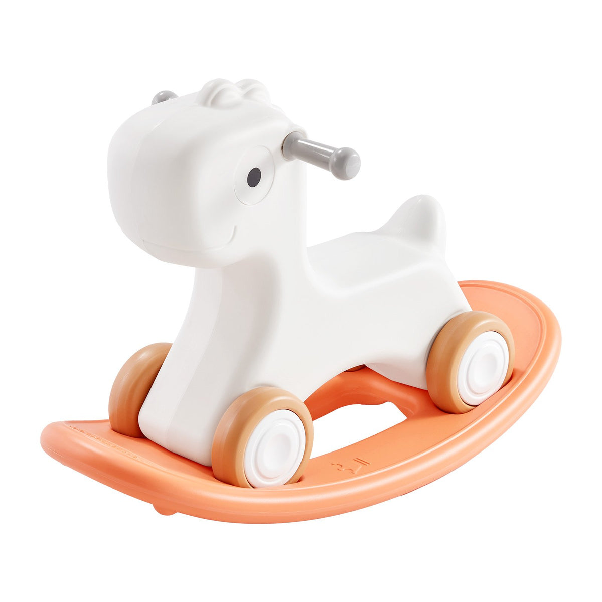 3 in 1 Rocking Horse Toddlers 1-3 Det Board 4 Wheels 80lbs HDPE Ride Toy 40° Red