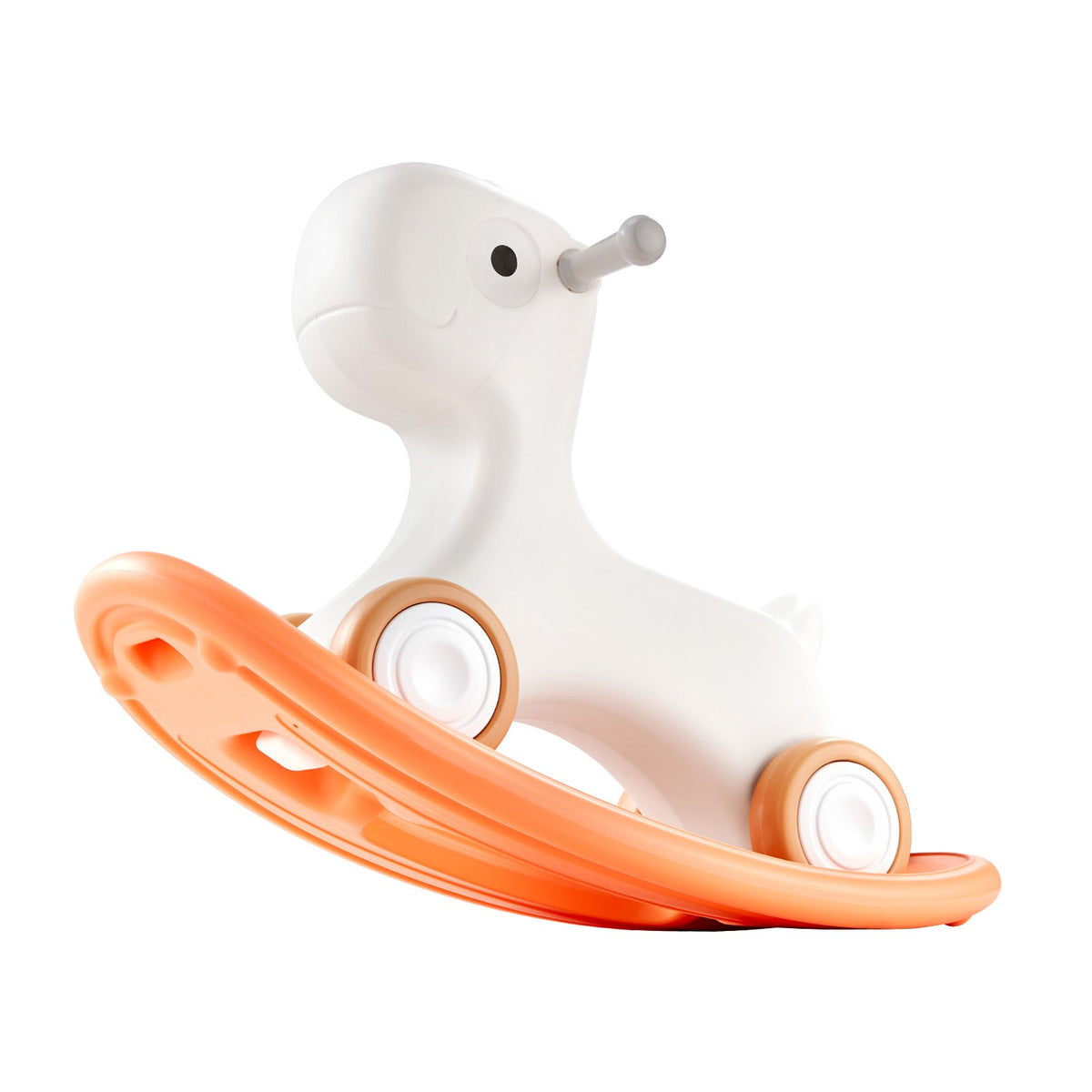3 in 1 Rocking Horse Toddlers 1-3 Det Board 4 Wheels 80lbs HDPE Ride Toy 40° Red