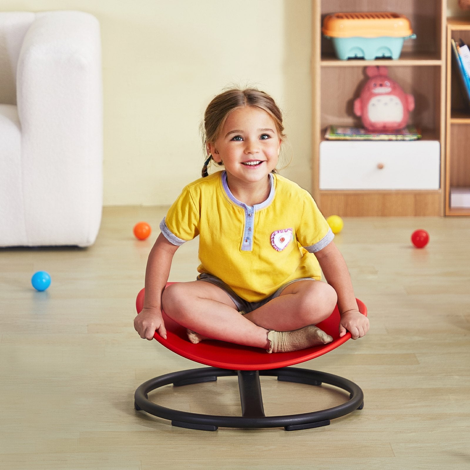Kids Swivel Chair 220LBS Sensory Spinning Chair for Autistic Kids Red