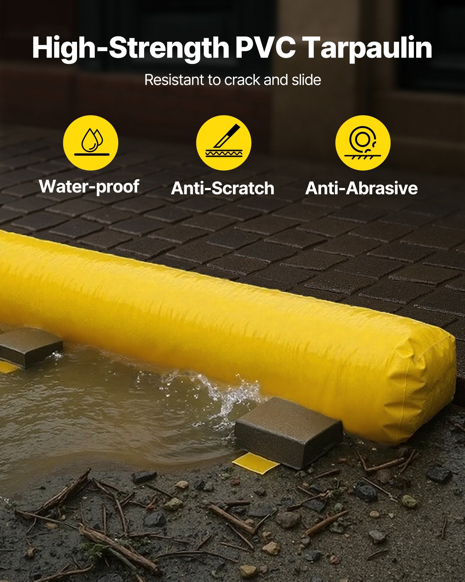 Flood Barrier Hydro Barrier 12' Length x 12" Height Water Diversion