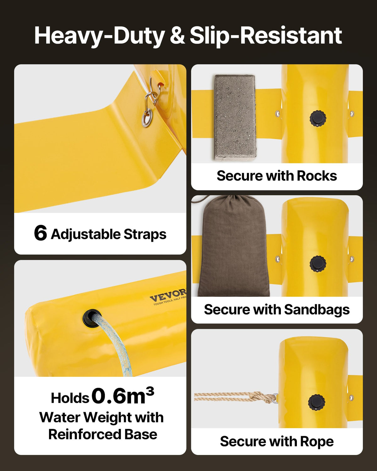 Flood Barrier Hydro Barrier 12' Length x 12" Height Water Diversion