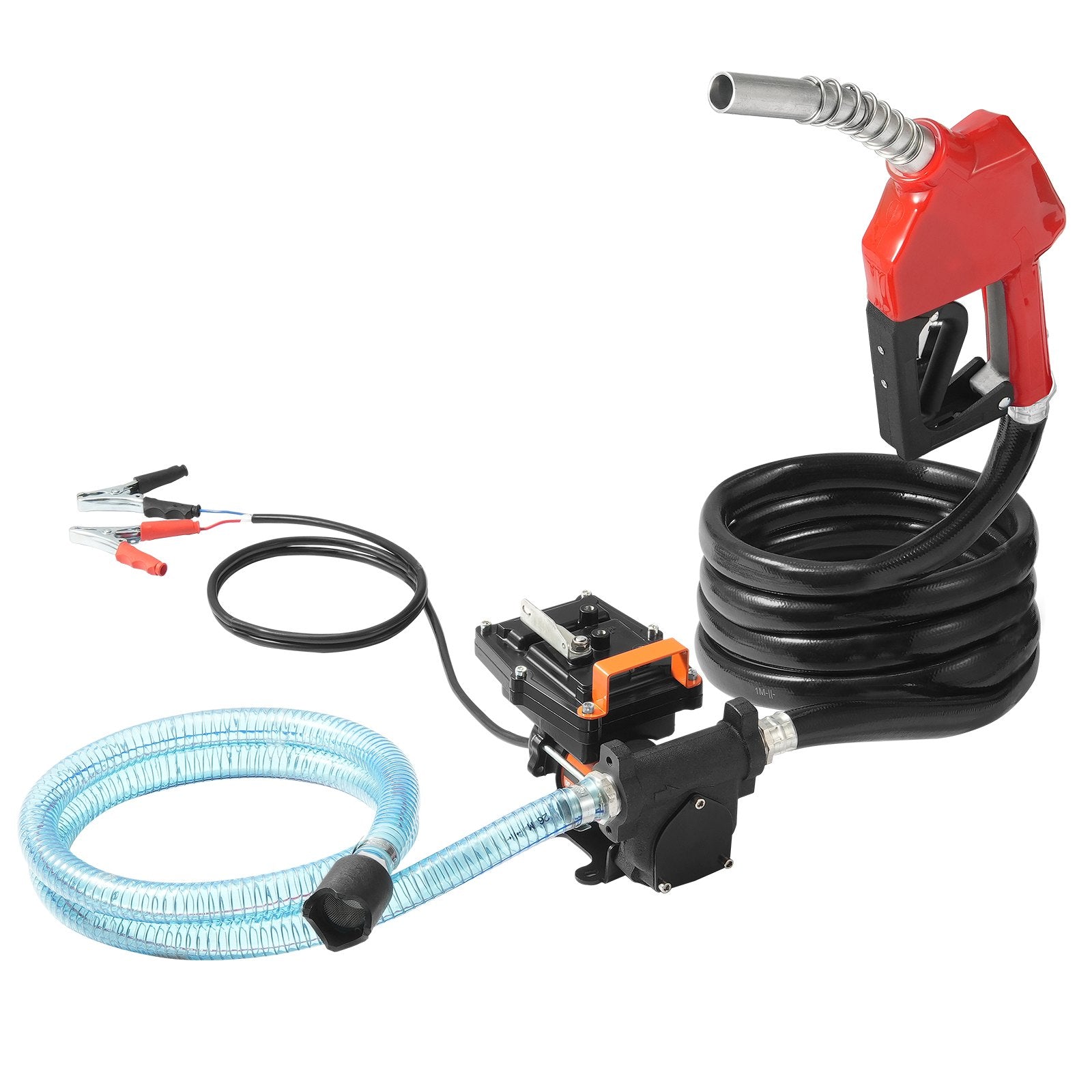Fuel Transfer Pump 12V DC 15 GPM Portable Diesel Gasoline Auto Nozzle