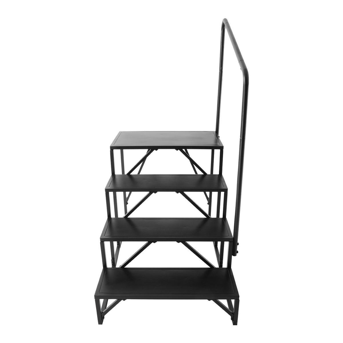 RV Steps 4-Step 199.58kg Carbon Steel Non-Slip w/Handrail for RV Trailer Camper