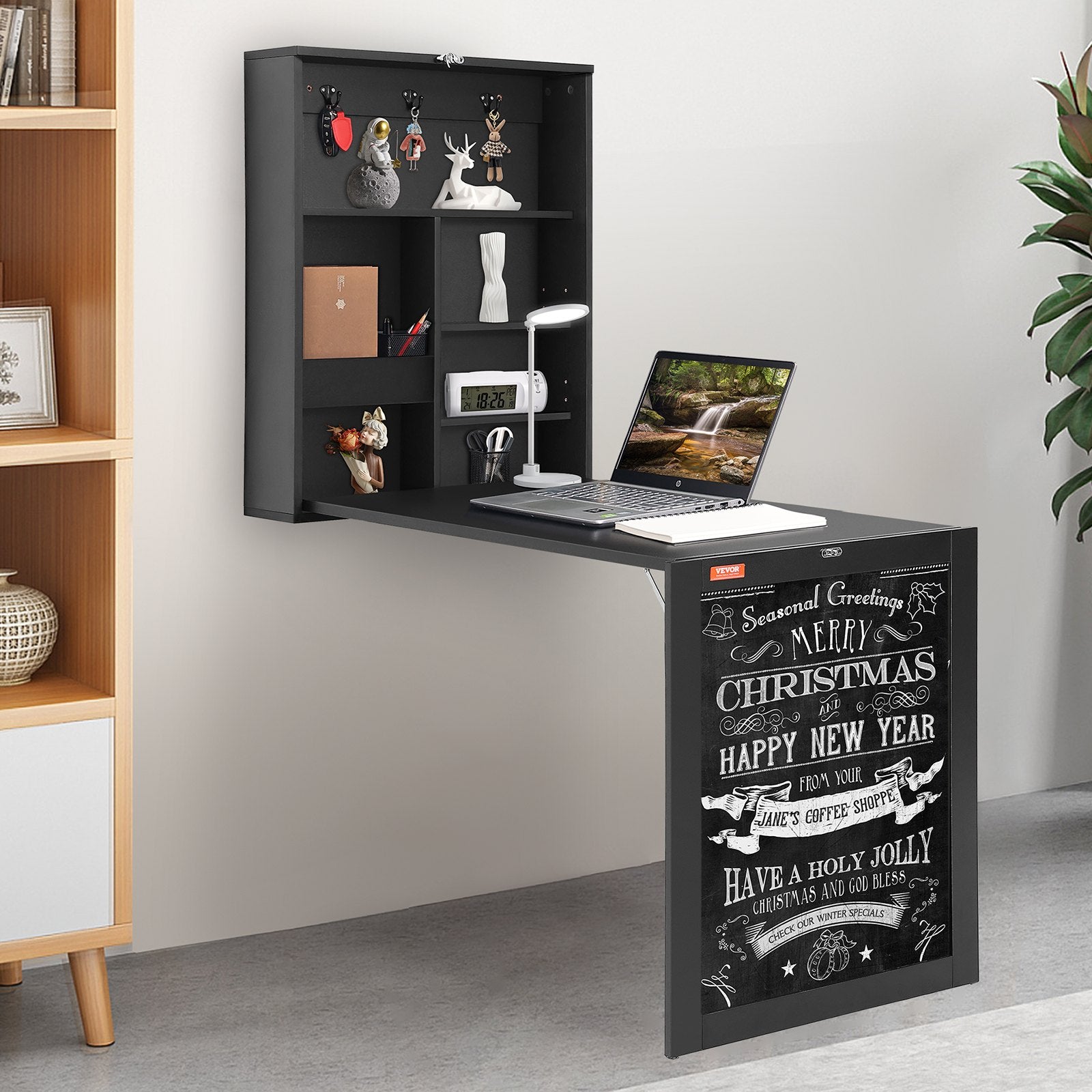 Wall Mounted Folding Desk and Drop Leaf Table for Home Office Storage
