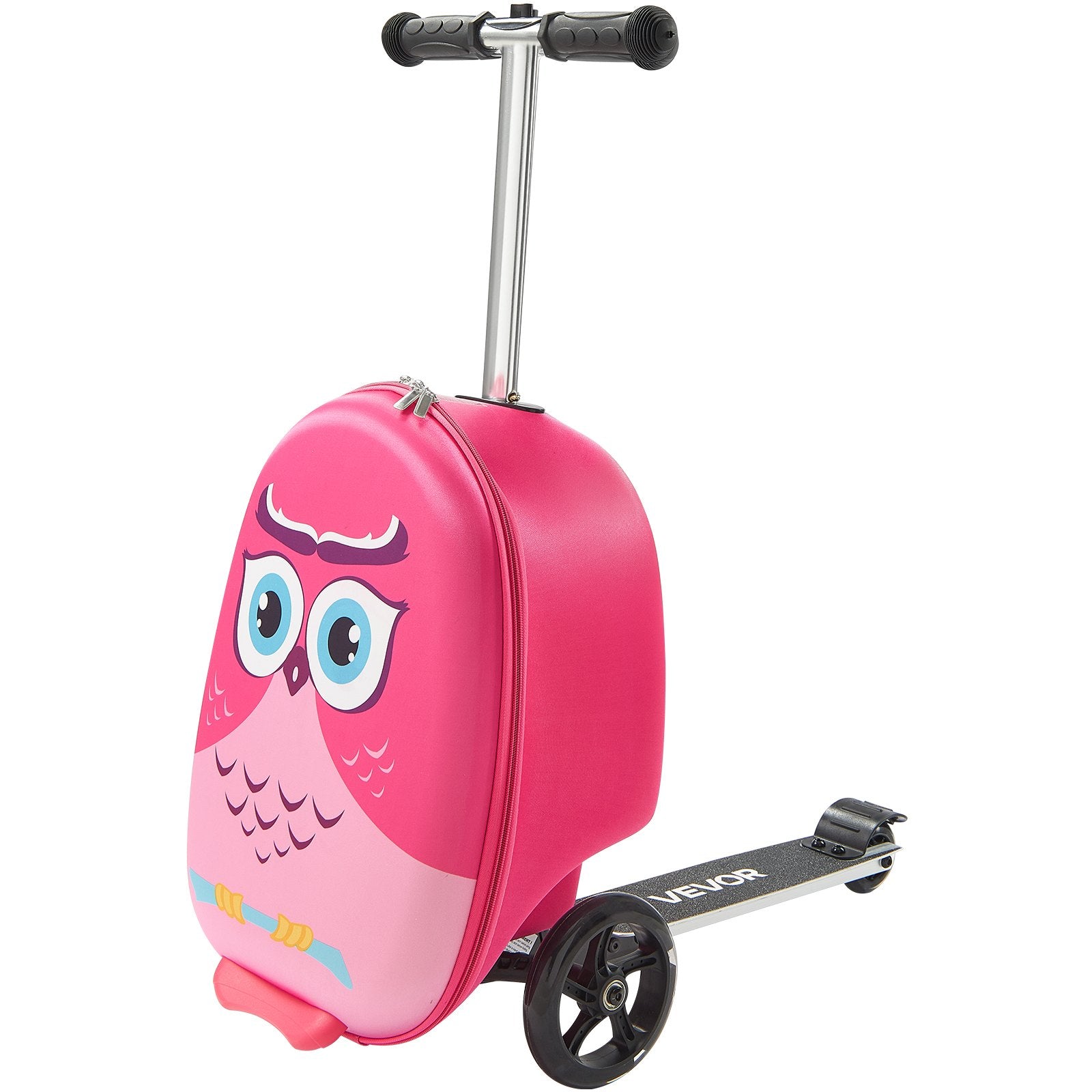 Ride-on Luggage 20L 20in Kids Scooter Suitcase Flash PU Wheels Pink