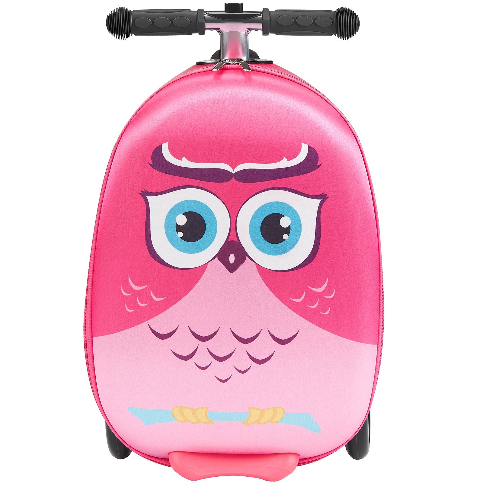 Ride-on Luggage 20L 20in Kids Scooter Suitcase Flash PU Wheels Pink