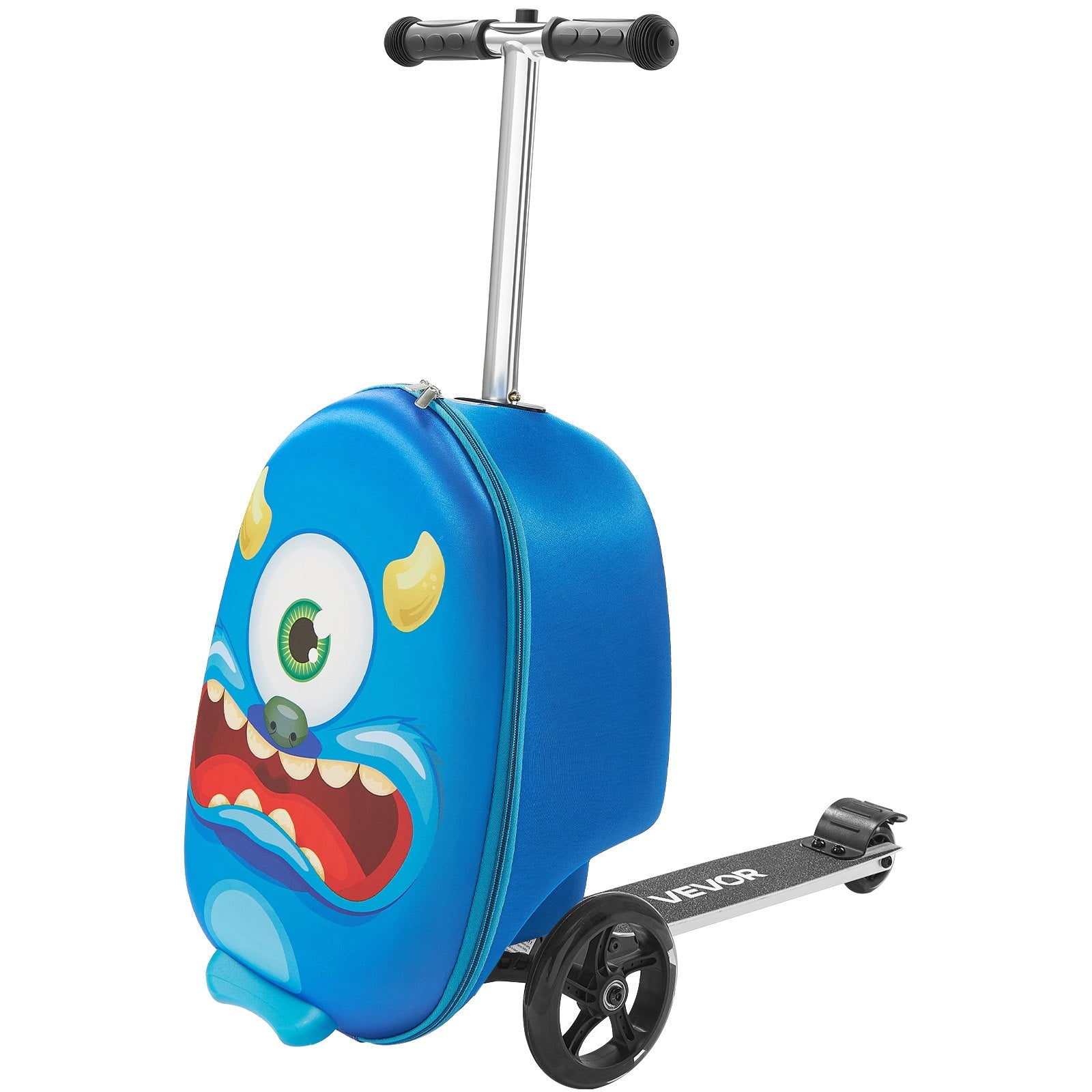 Ride-on Luggage 20L 20in Kids Scooter Suitcase Flash PU Wheels Blue