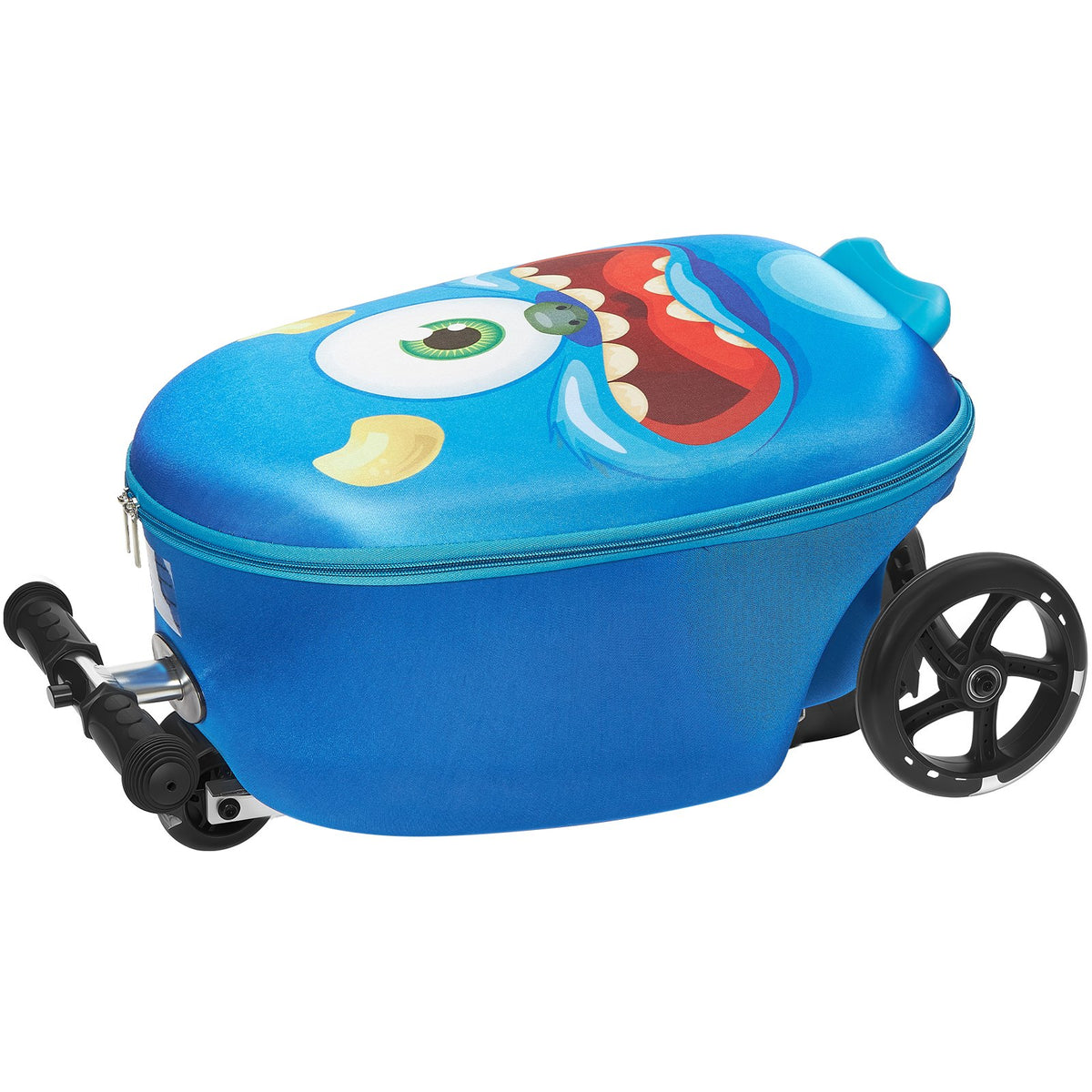 Ride-on Luggage 20L 20in Kids Scooter Suitcase Flash PU Wheels Blue
