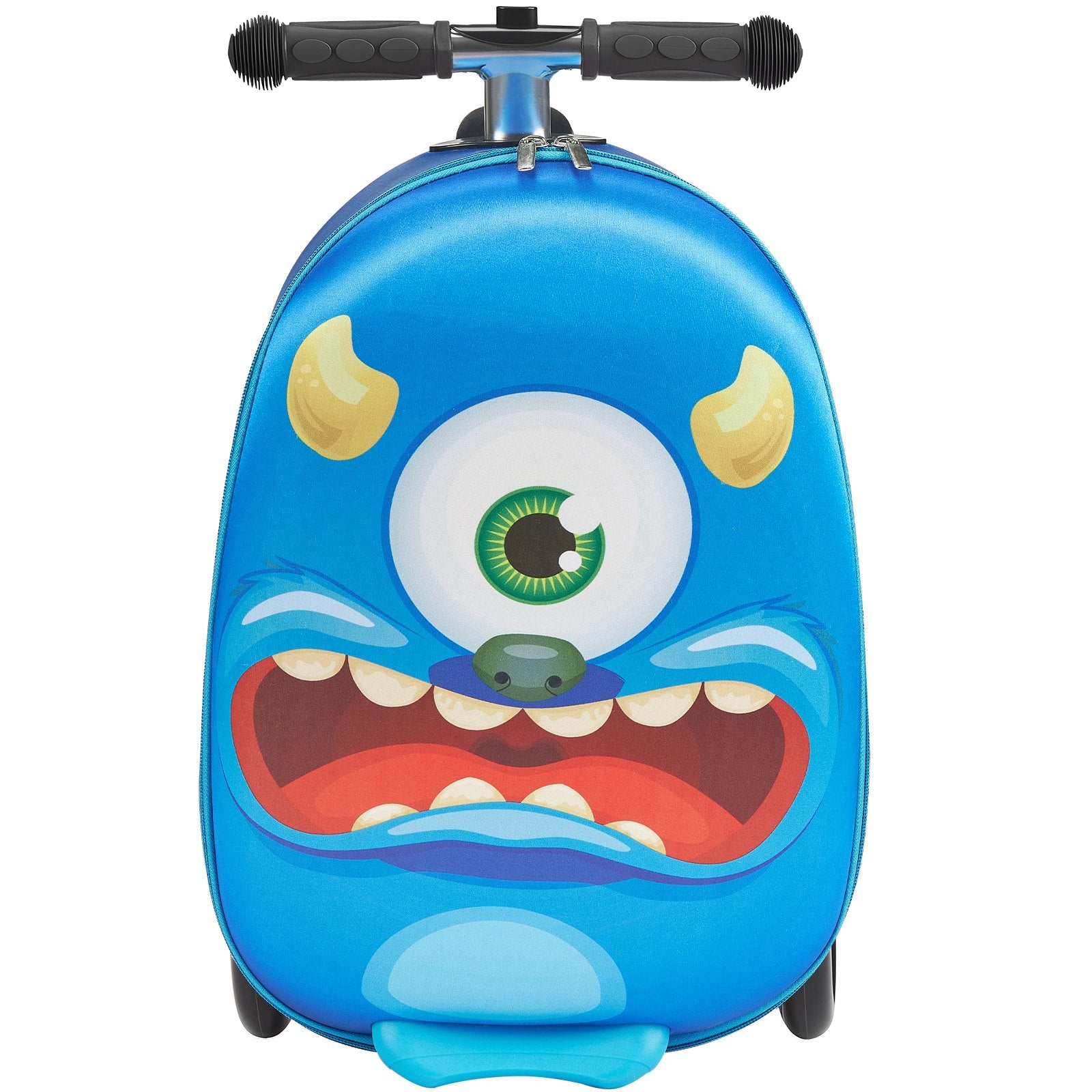 Ride-on Luggage 20L 20in Kids Scooter Suitcase Flash PU Wheels Blue