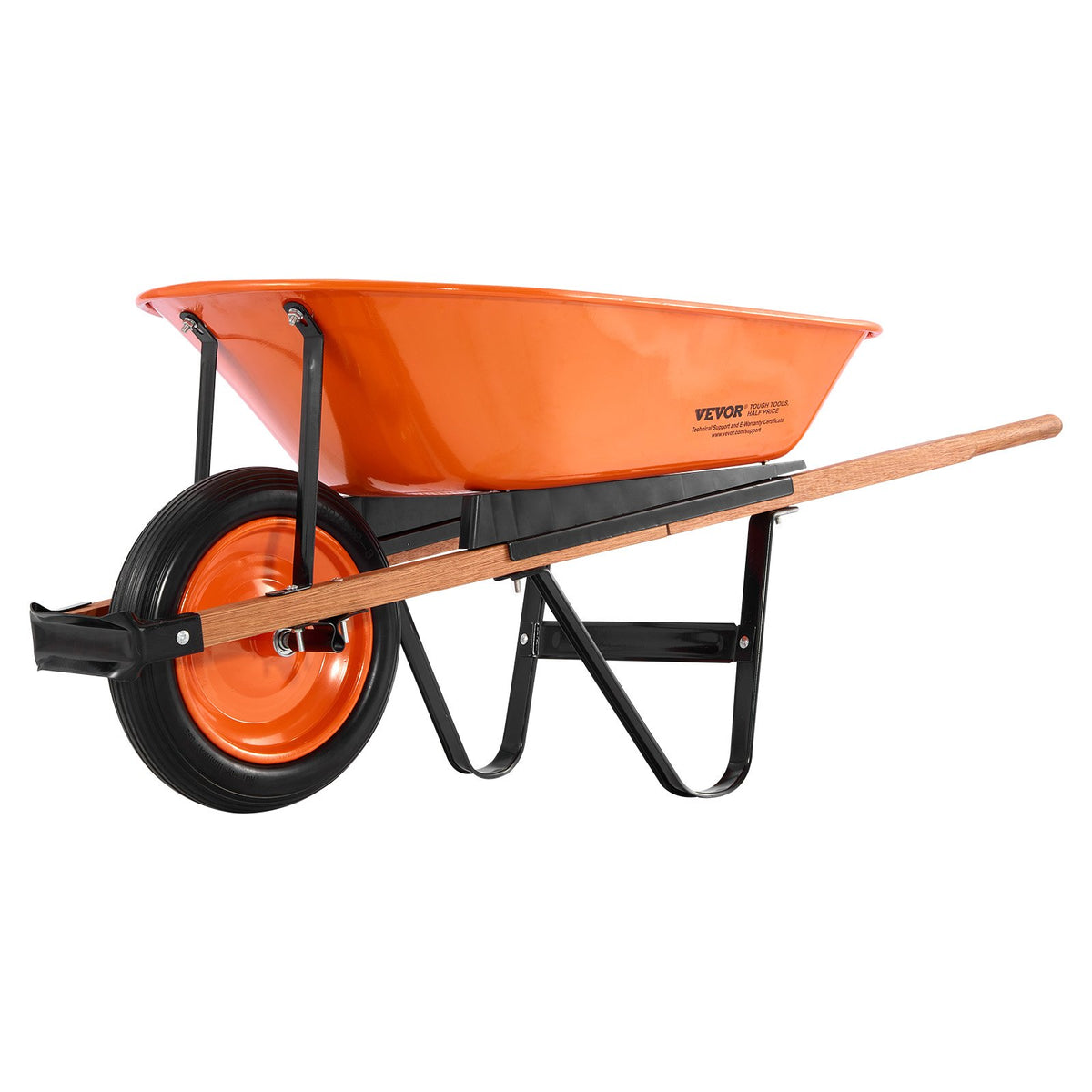 Wheelbarrow Cart One-Wheel Garden Dump Wagon Metal Handle 330lbs