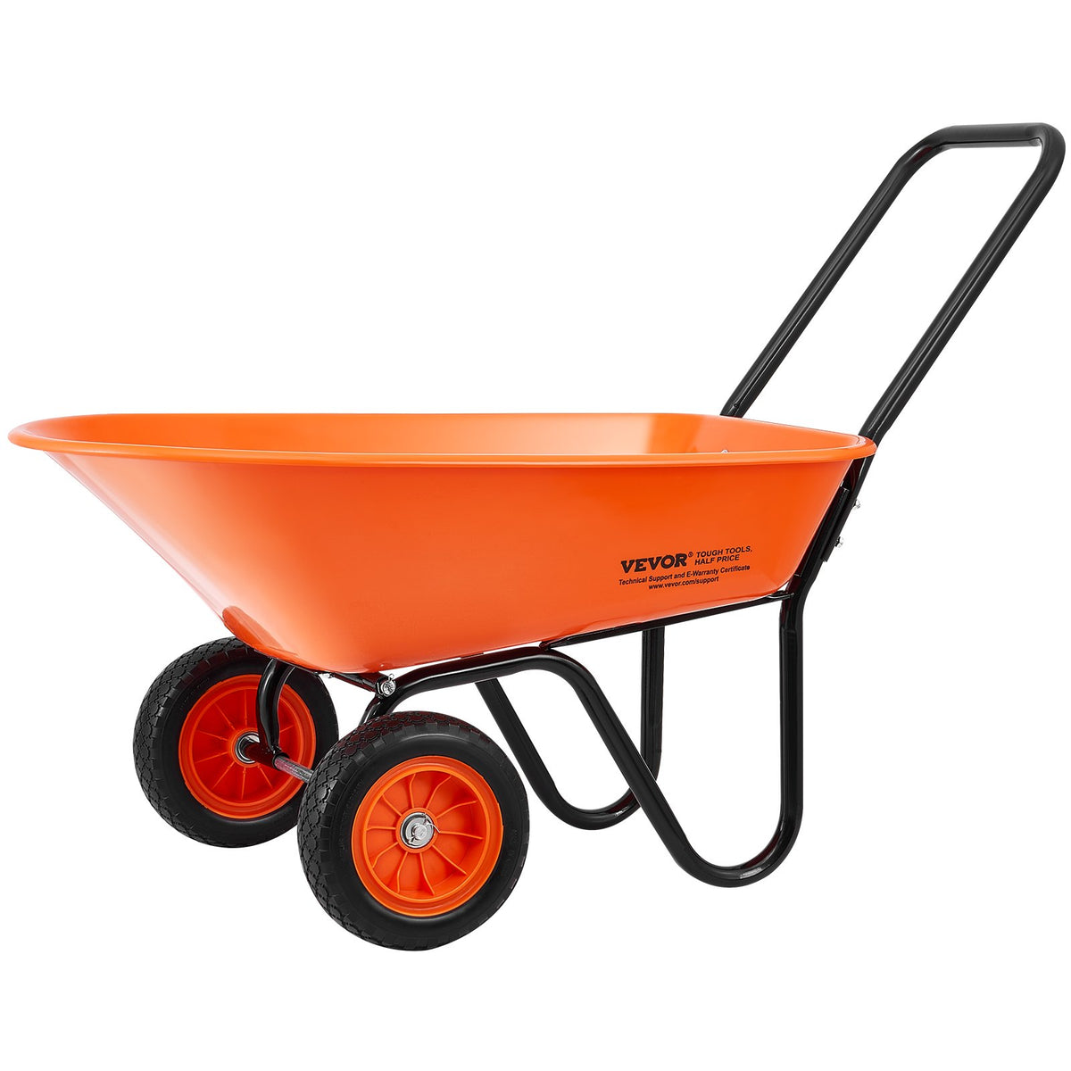 Wheelbarrow Cart 2-Wheel Garden Dump Wagon Handle 5 Cu.Ft 397lbs