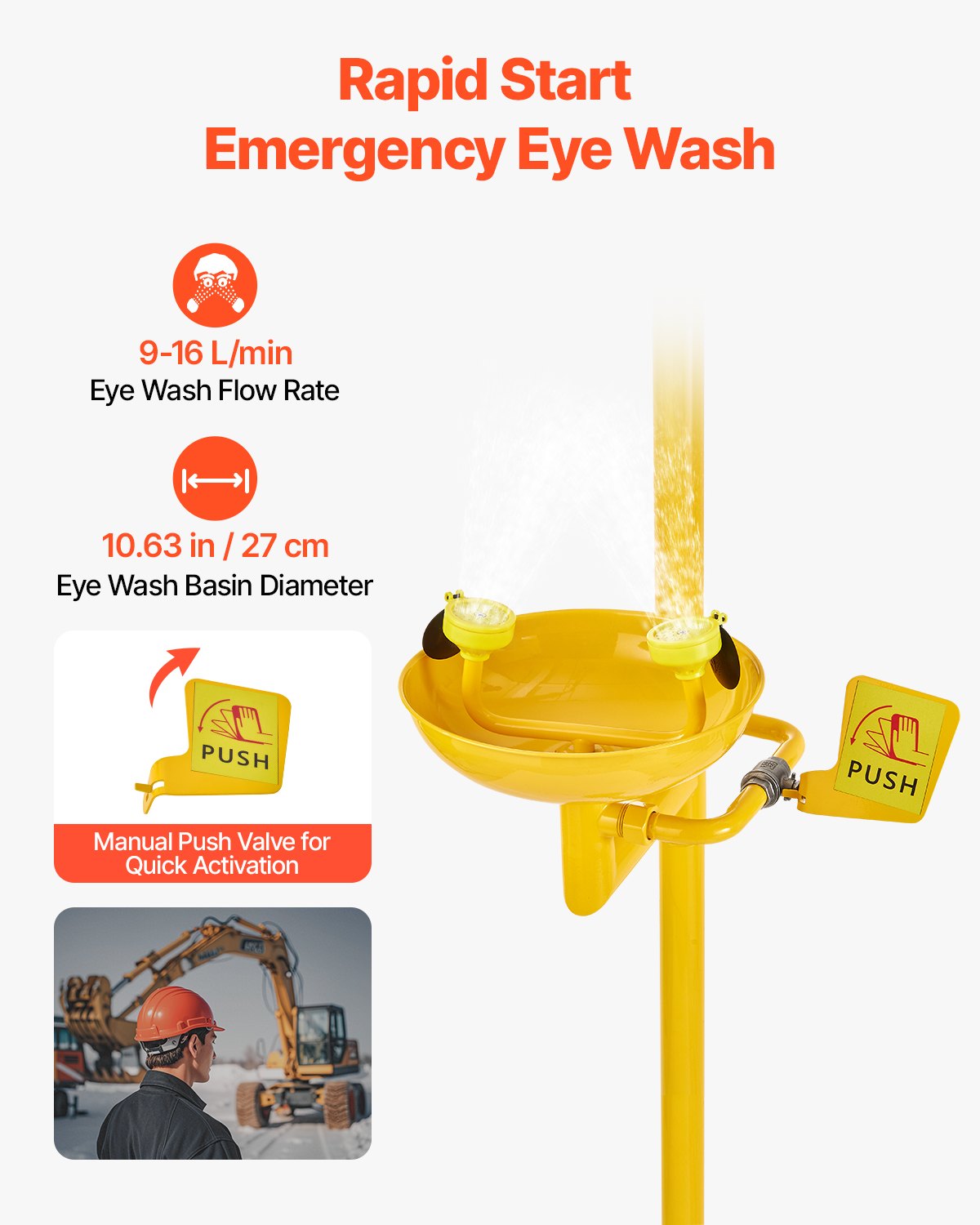 Eye Wash Station Emergency Shower 34.25x15.75x91.73in Stainless Steel OSHA