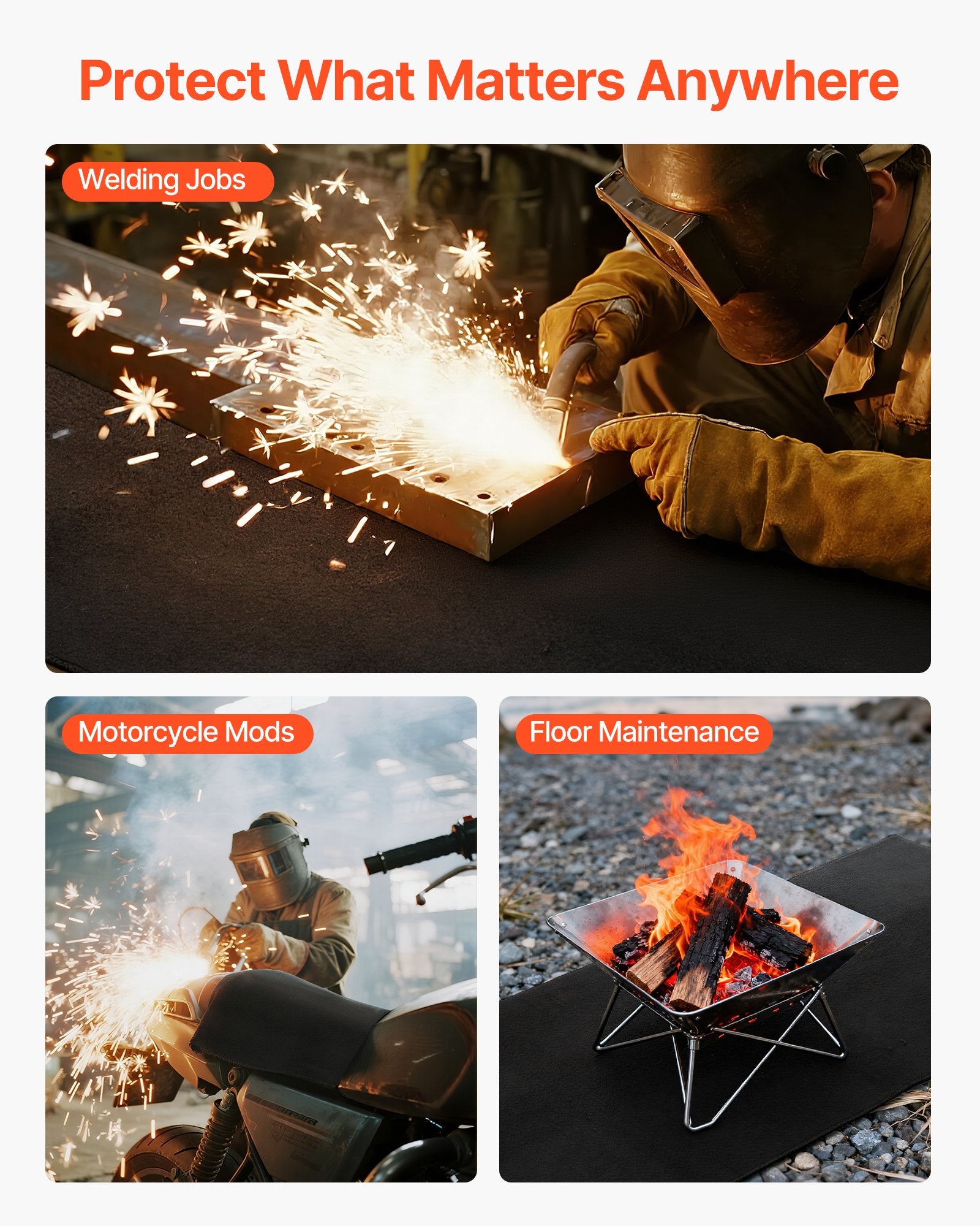 Carbon Felt Welding Blankets 2-Pack 508x914mm 3.5mm Flame Retardant