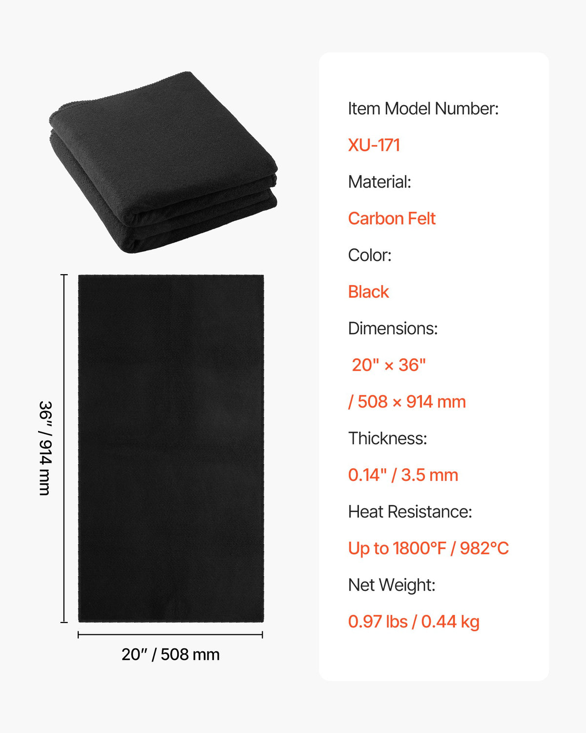 Carbon Felt Welding Blankets 2-Pack 508x914mm 3.5mm Flame Retardant