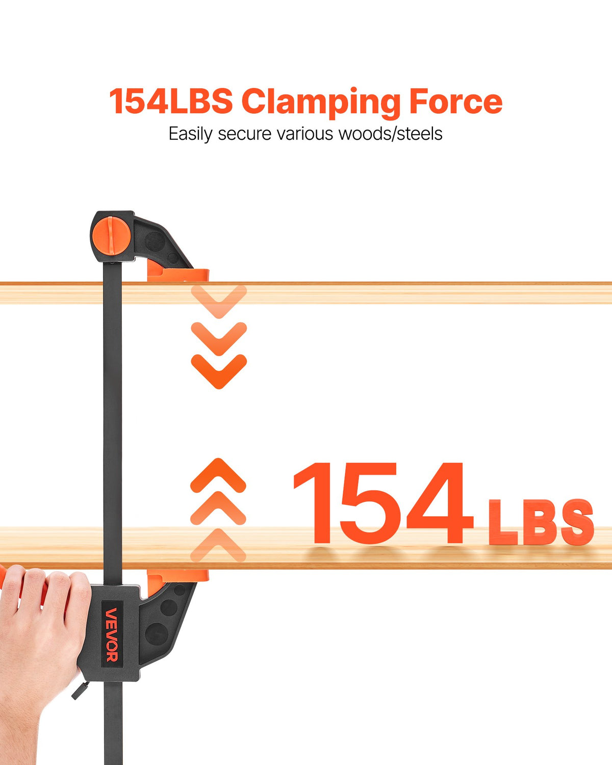 Bar Clamps for Woodworking 2-Pack 30.48 & 15.24 cm One-Hand Quick-Grip F-Clamp