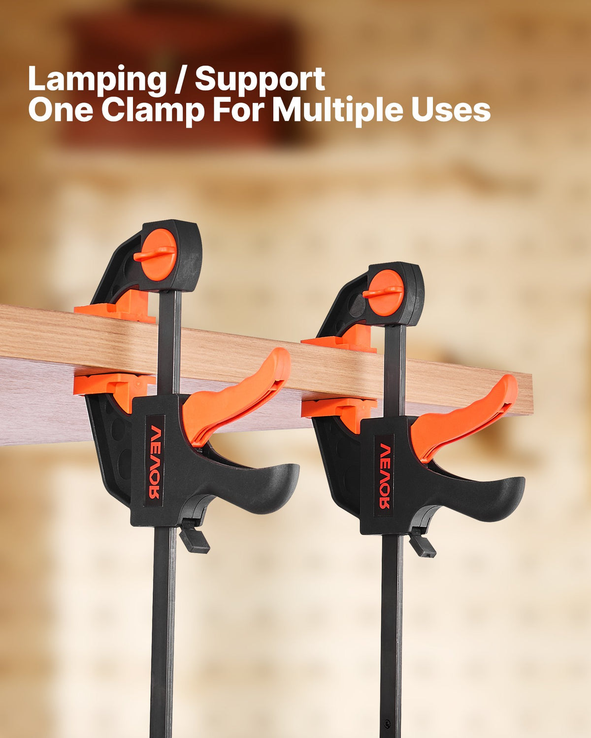 Bar Clamps for Woodworking 2-Pack 30.48 & 15.24 cm One-Hand Quick-Grip F-Clamp