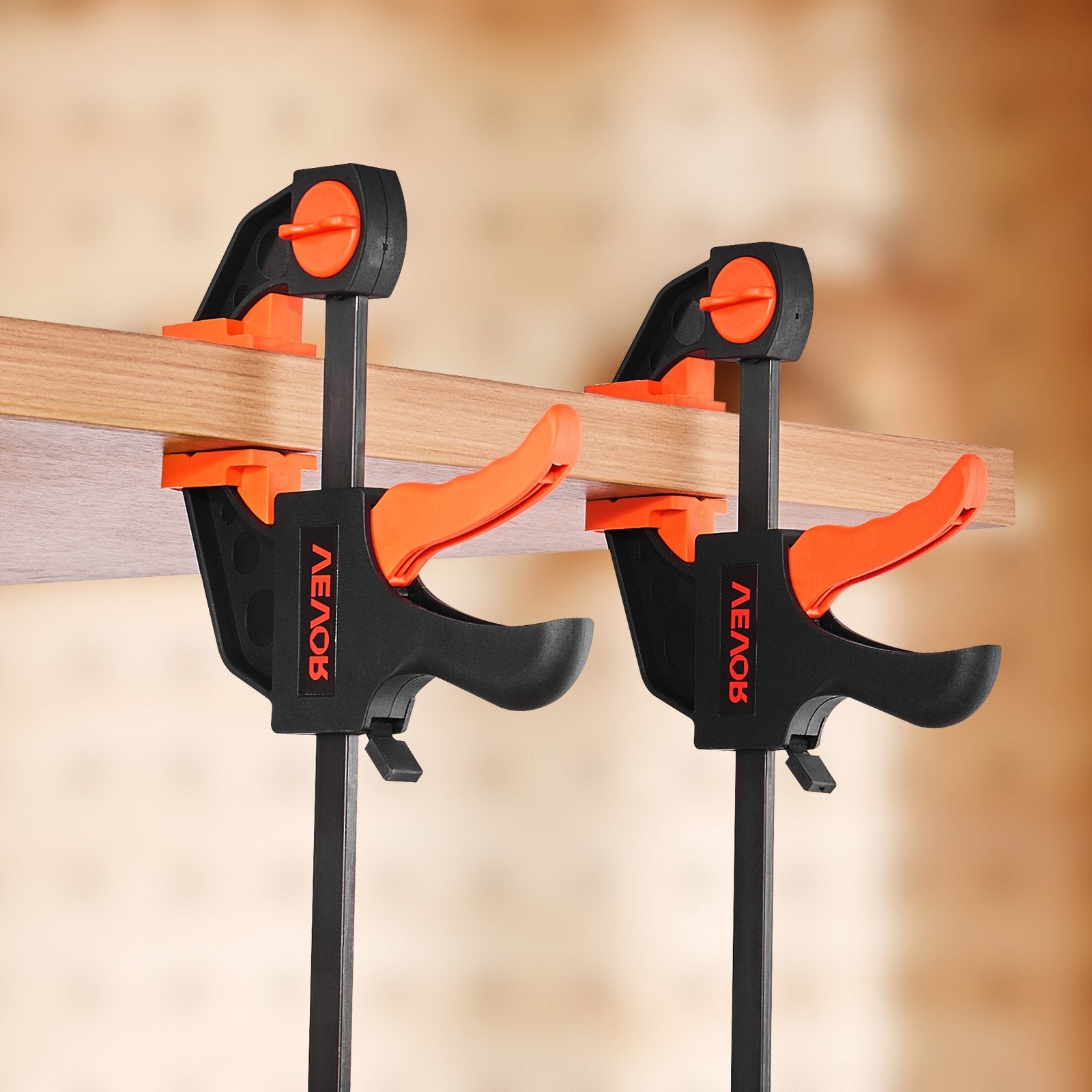 Bar Clamps for Woodworking 2-Pack 30.48 & 15.24 cm One-Hand Quick-Grip F-Clamp