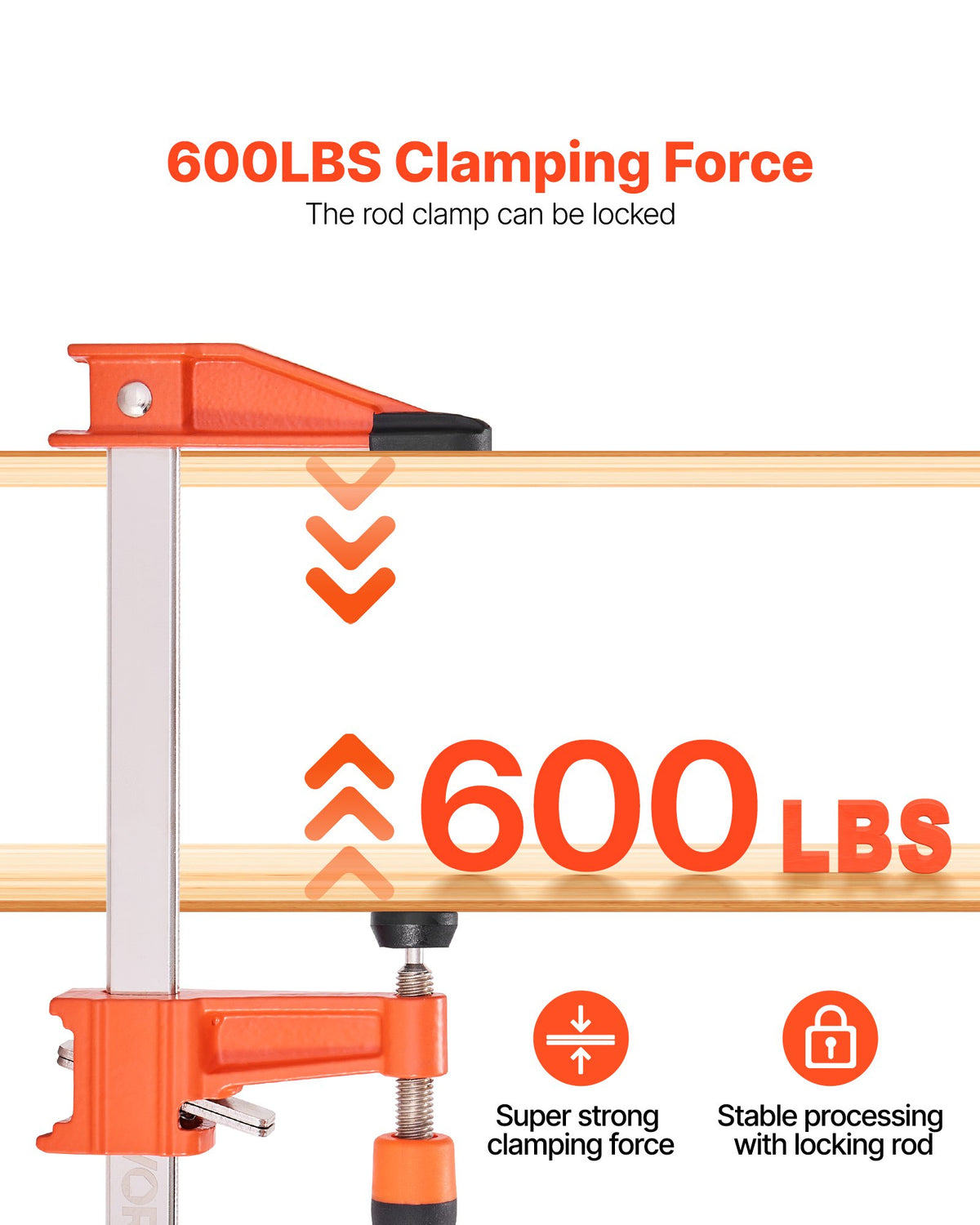 Bar Clamps for Woodworking 2-Pack 15.24cm 2-Pack 30.48cm F-Clamp 272kg 63.5mm