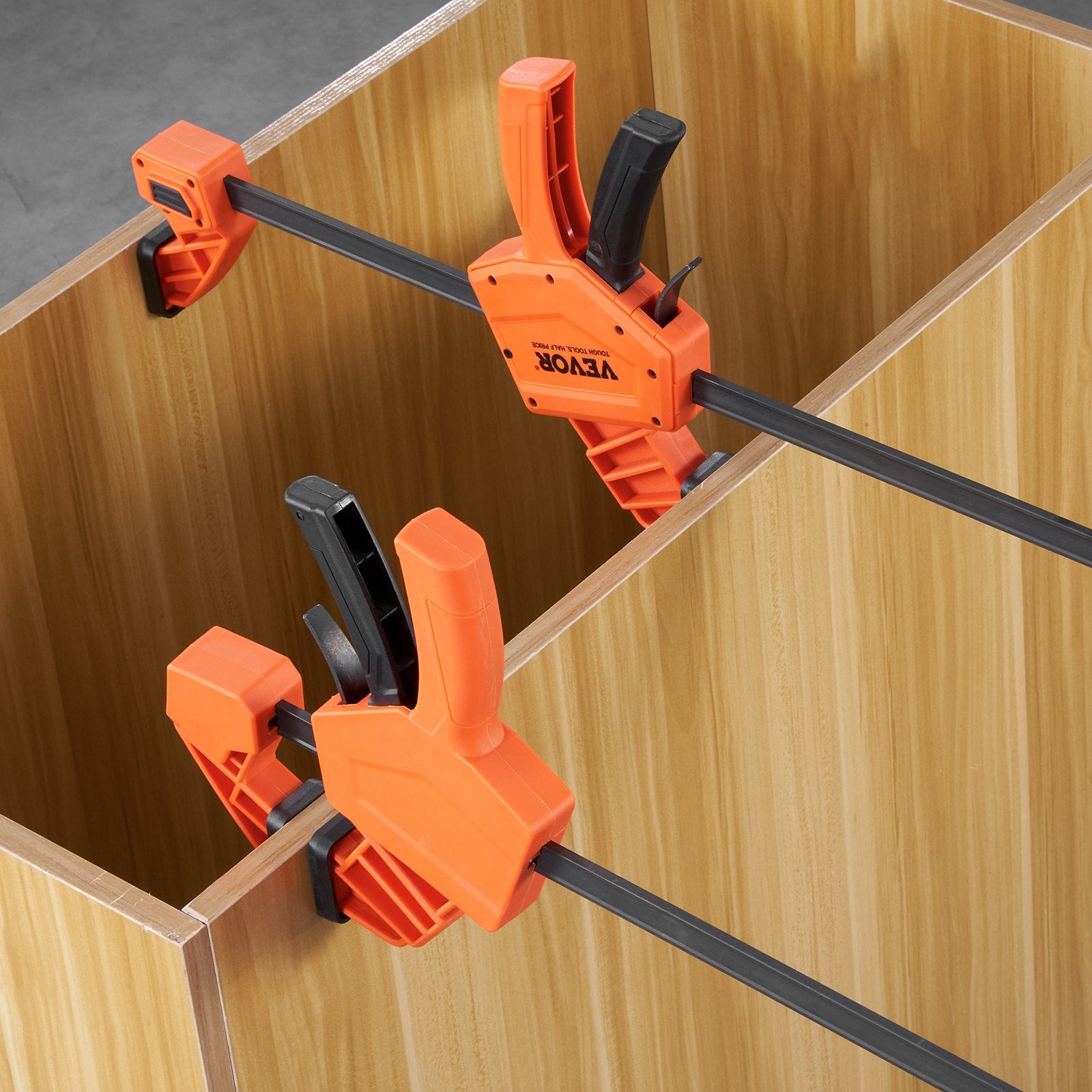 2-Pack 610mm Bar Clamps One-Handed F Clamp/Spreader 300lbs Load Limit