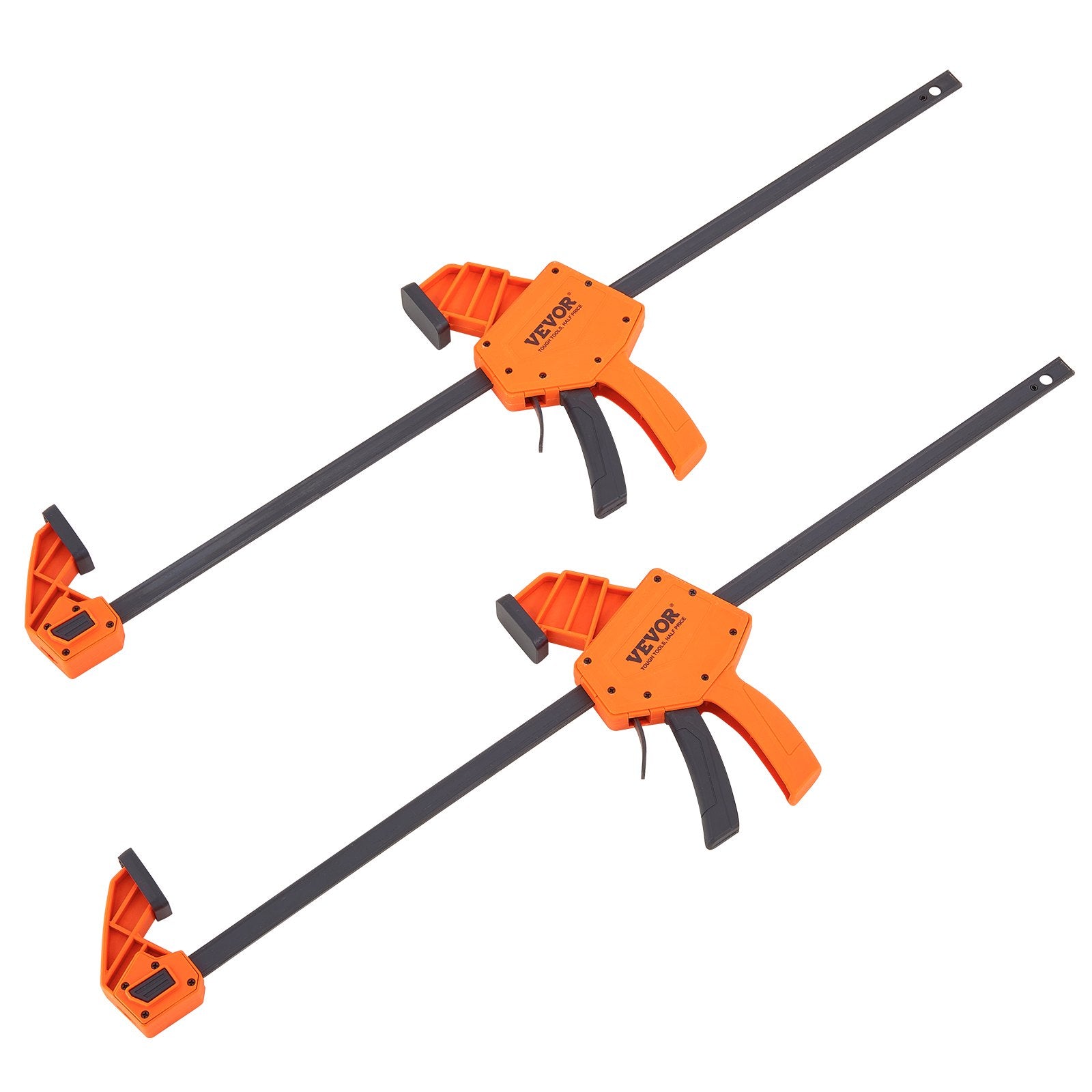 2-Pack 610mm Bar Clamps One-Handed F Clamp/Spreader 300lbs Load Limit