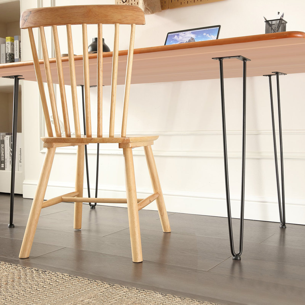 Hairpin Furniture Legs 711.2MM 4PCS, Metal Table Desk Nightstand, 226.8KG Load