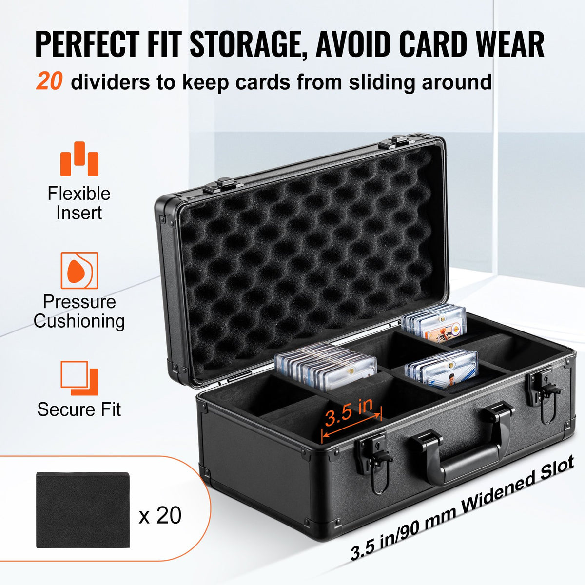 Graded Card Storage Box 4 Slots with Key Lock