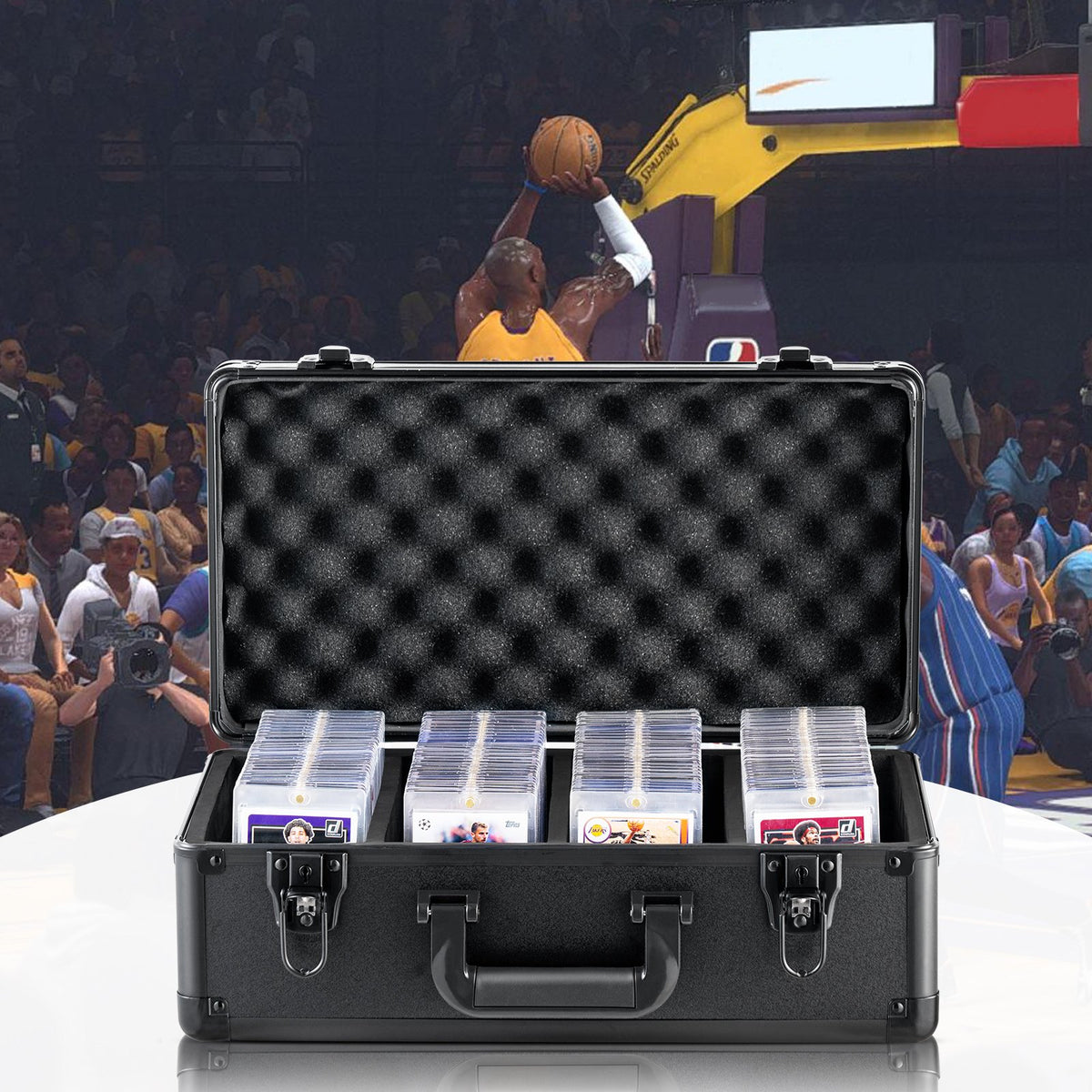 Graded Card Storage Box 4 Slots with Key Lock
