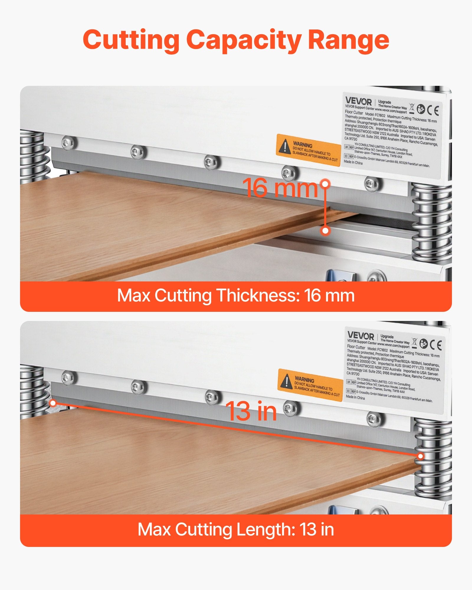 Vinyl and Laminate Flooring Cutter 330mm Adjustable Angle LVP SPC LVT Cutter