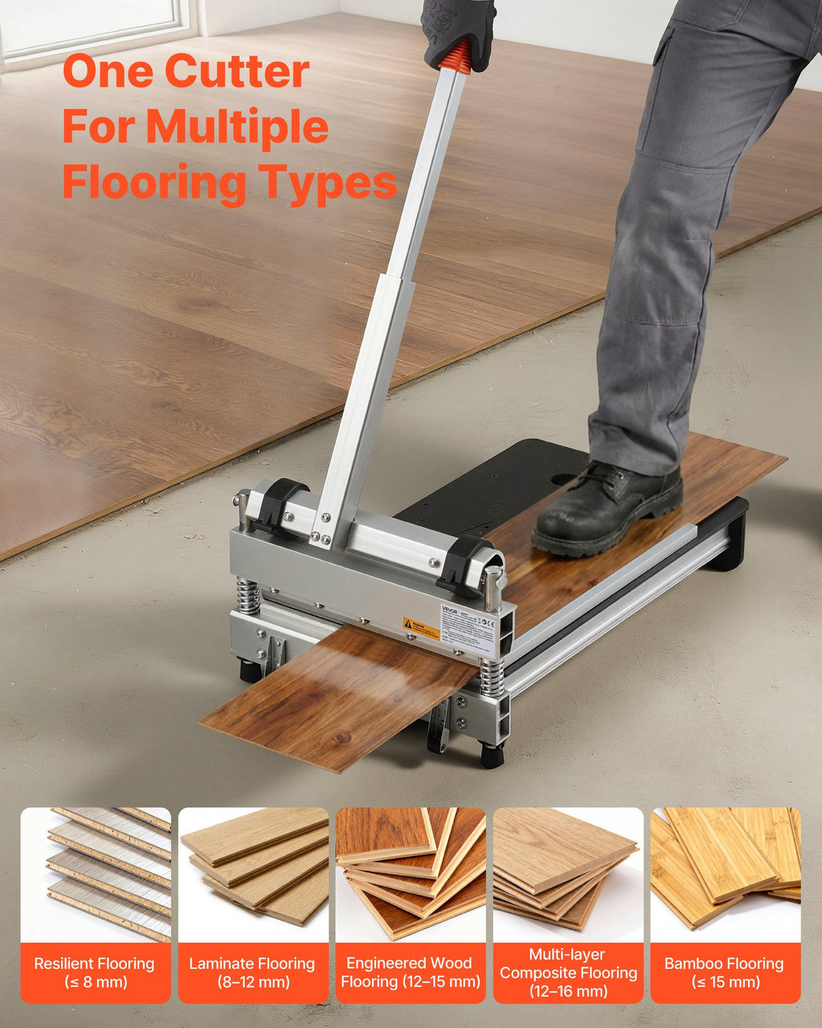 Vinyl and Laminate Flooring Cutter 330mm Adjustable Angle LVP SPC LVT Cutter