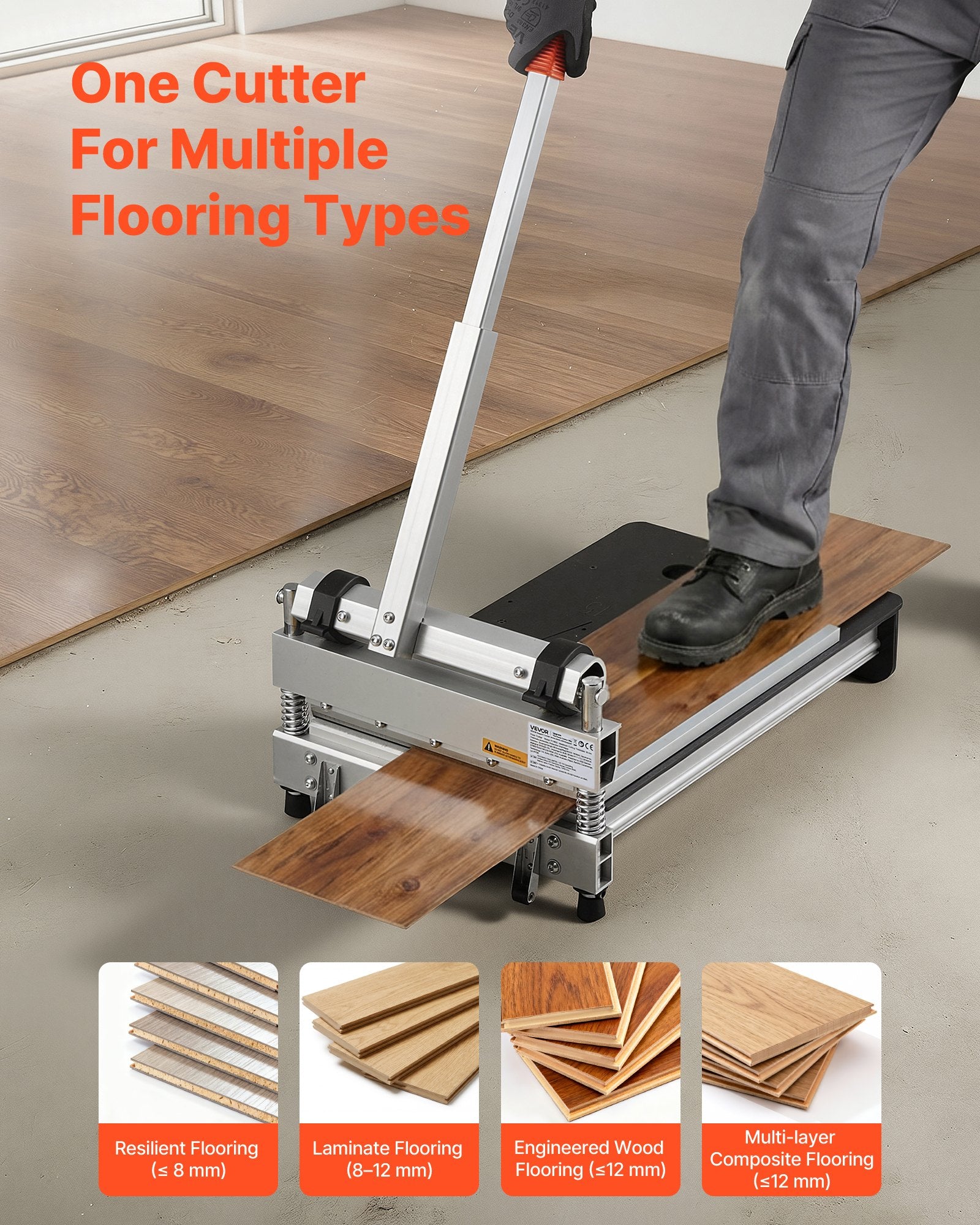 Vinyl and Laminate Flooring Cutter 330mm Adjustable Angle LVP SPC LVT Cutter