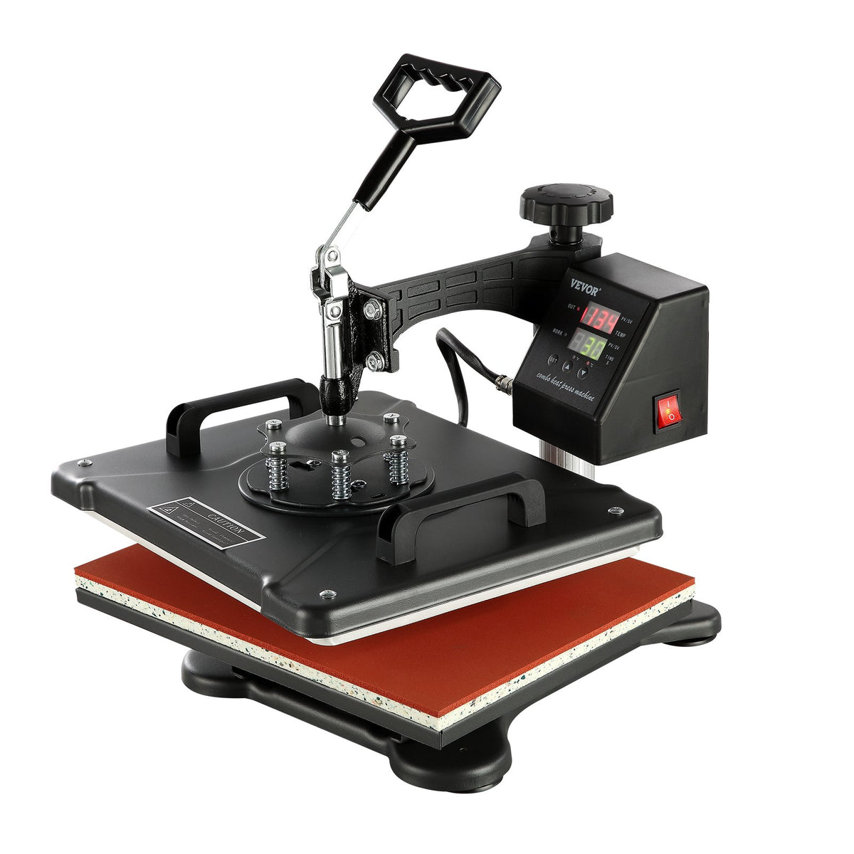 Heat Press Machine 1400W 8-in-1 Sublimation Steel Frame Temperature Time Control