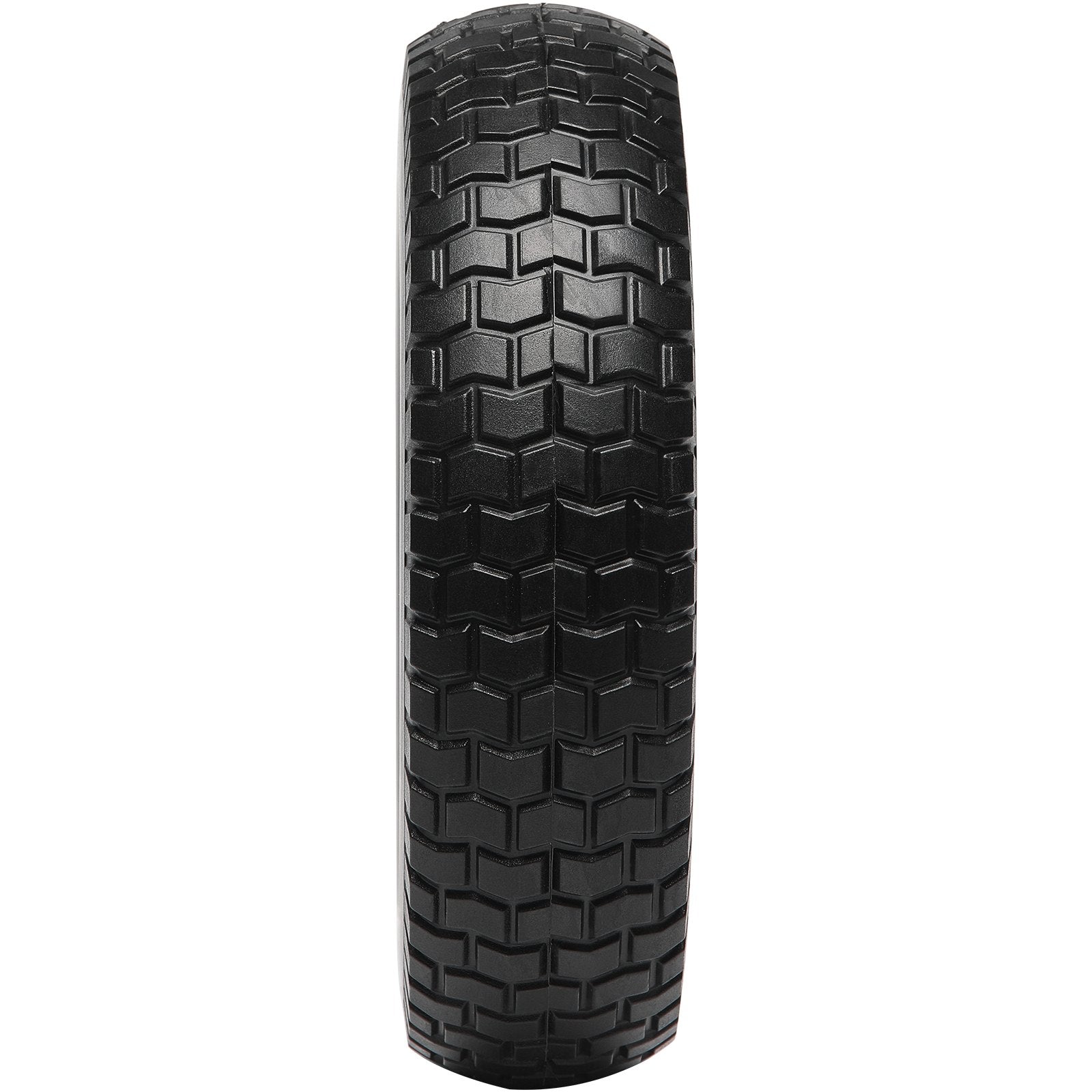 2-Pack 254mm Solid PU Run-Flat Wheels, 81.6kg Dynamic Load, Flat Free for Carts